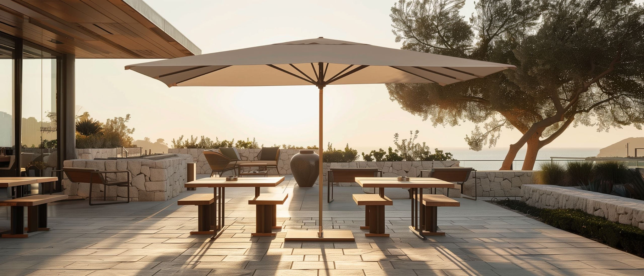 aliminum.berses bamboo patio umbrellas 10x10ft Umbrella, Deluxe Square Garden Umbrella, Beige or 11 ft Cantilever vs. Market Umbrella: Which