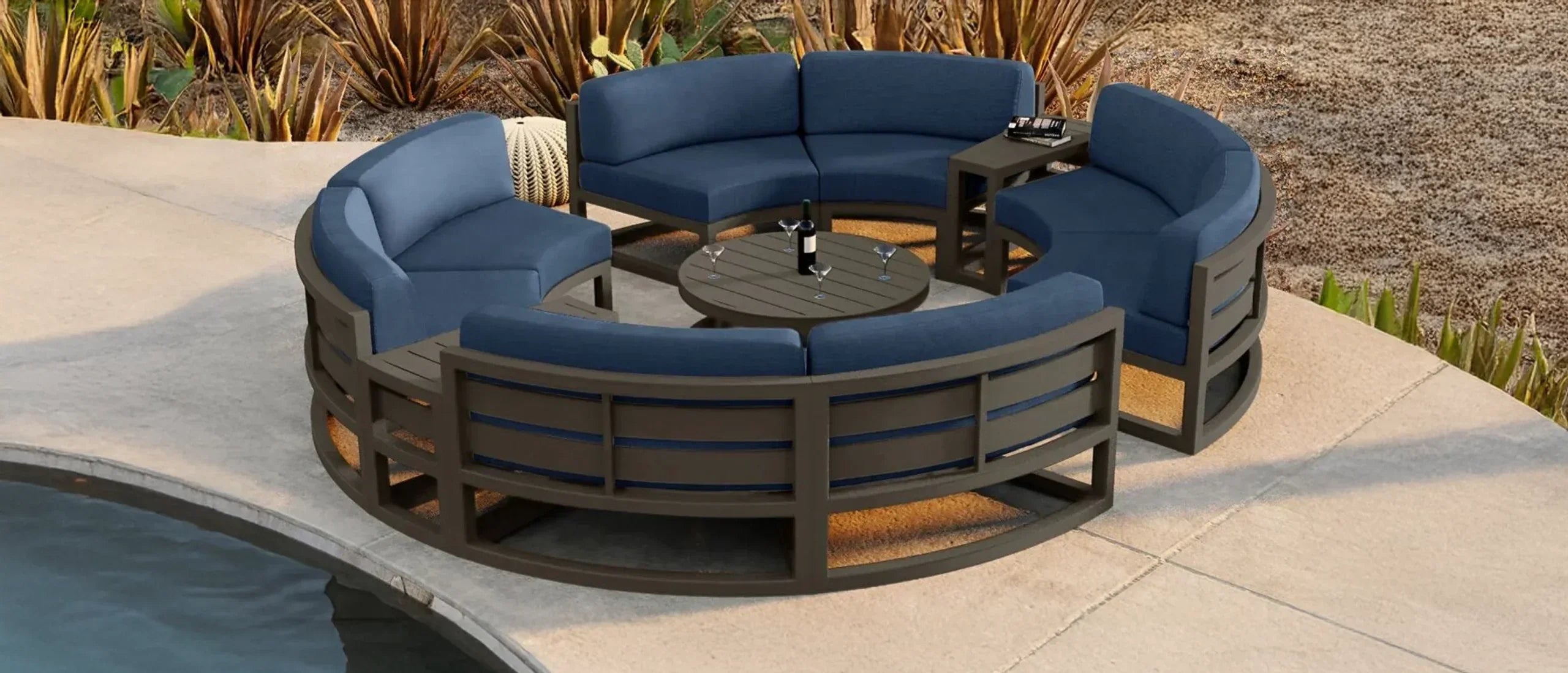 Unwind On A Classy Outdoor Curve Sofa Design!