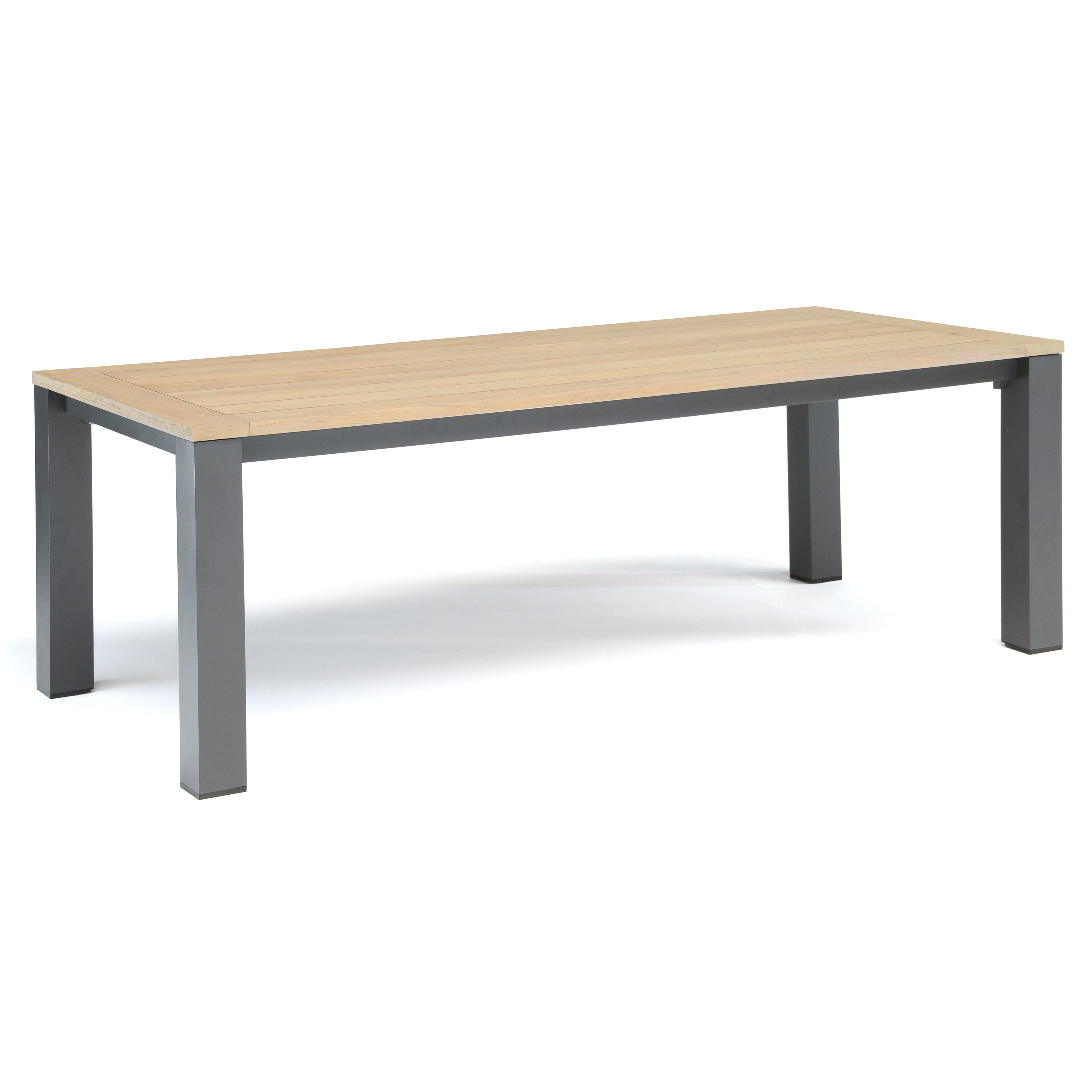 87x40-inch Elba Aluminum Dining Table With Teak Top