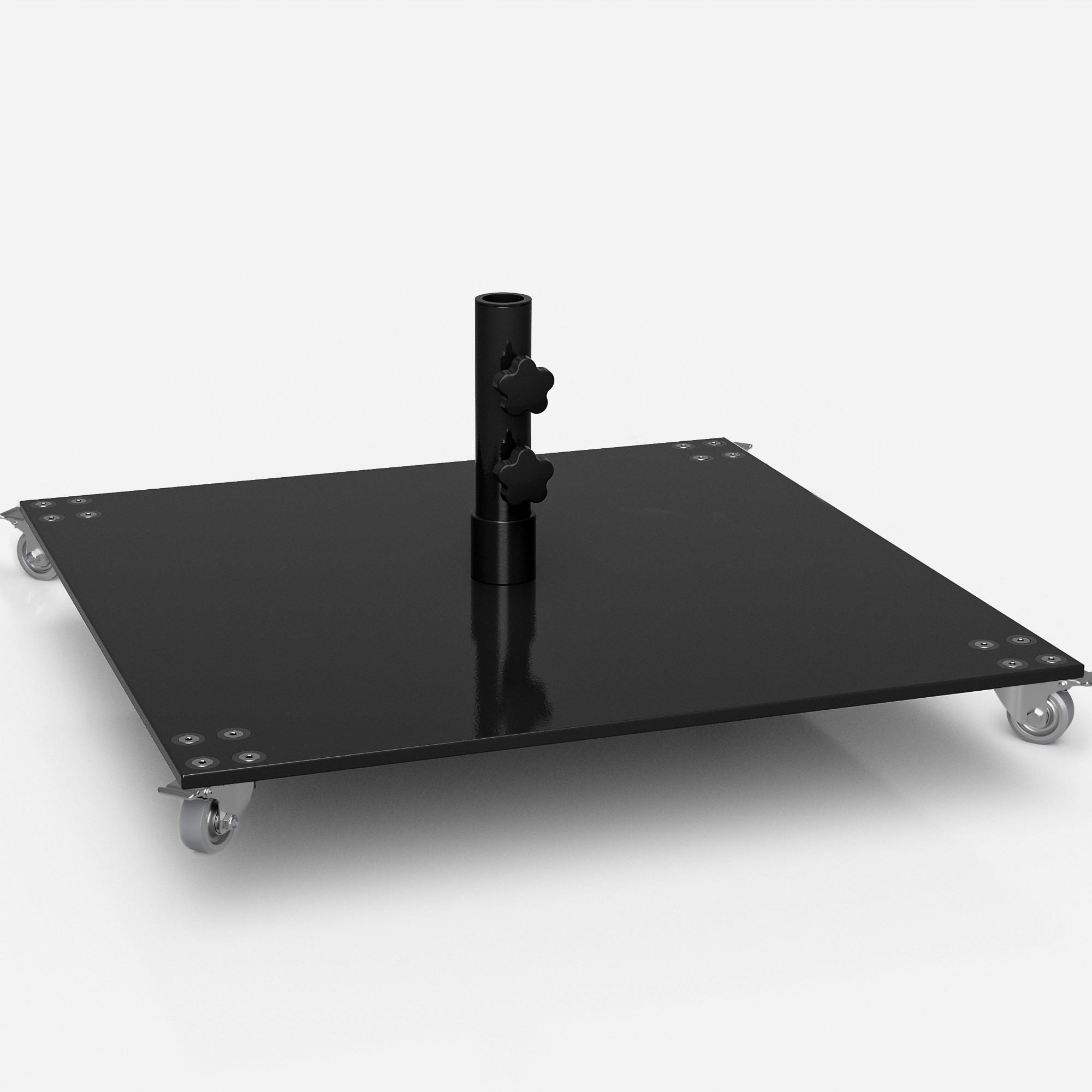 Steel Plate 100 lbs. Freestanding Umbrella Base w/ Wheels