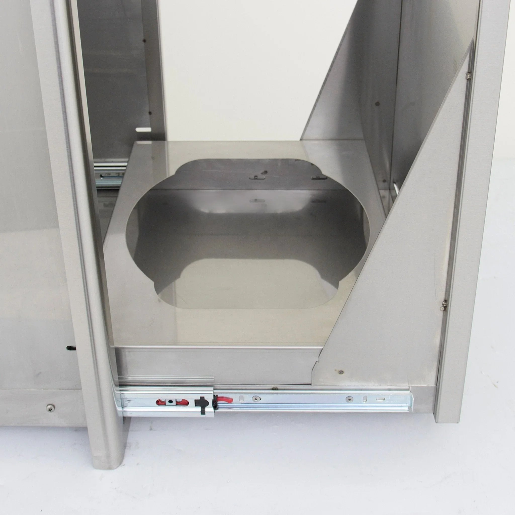 18" Stainless Steel Roll Out Trash and Propane Tank Storage Drawer