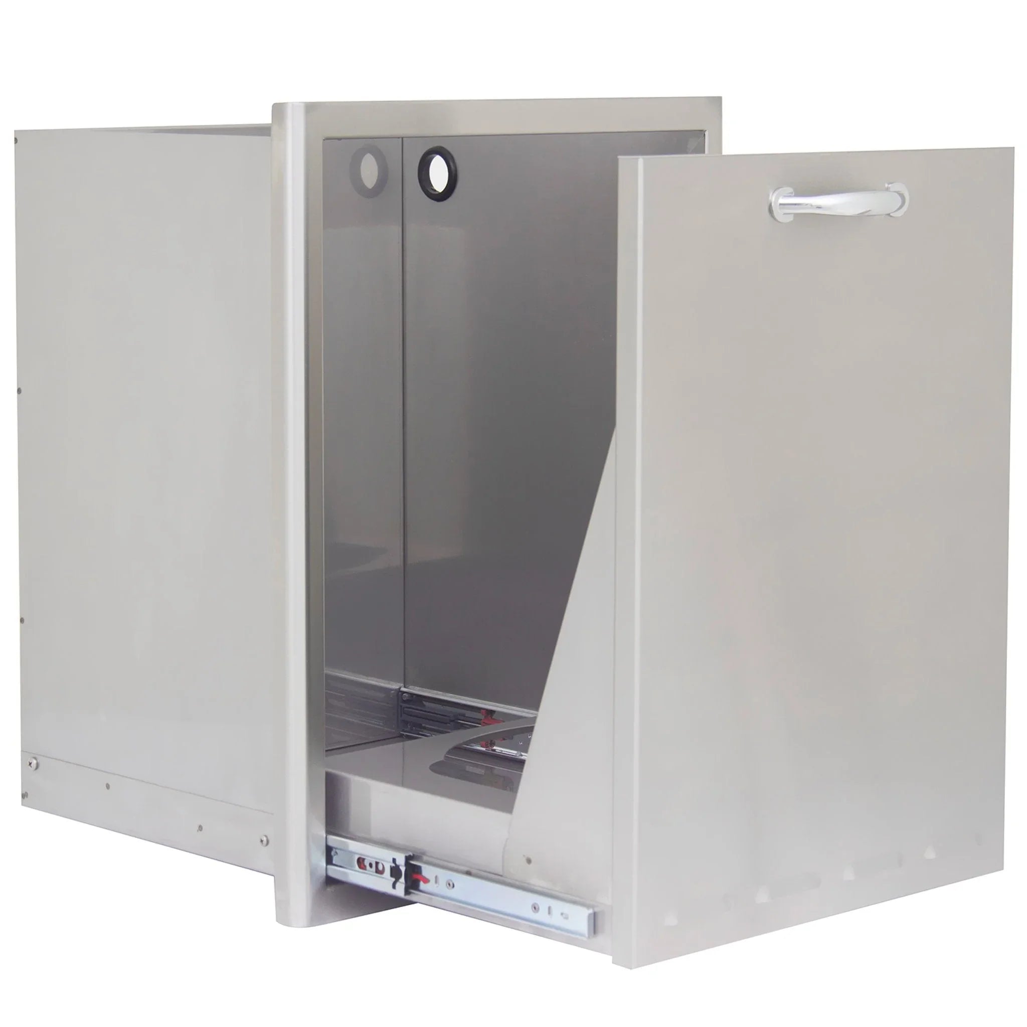 18" Stainless Steel Roll Out Trash and Propane Tank Storage Drawer