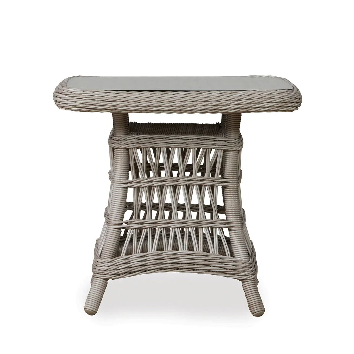 Lloyd Flanders Mackinac Square Woven Top End Table