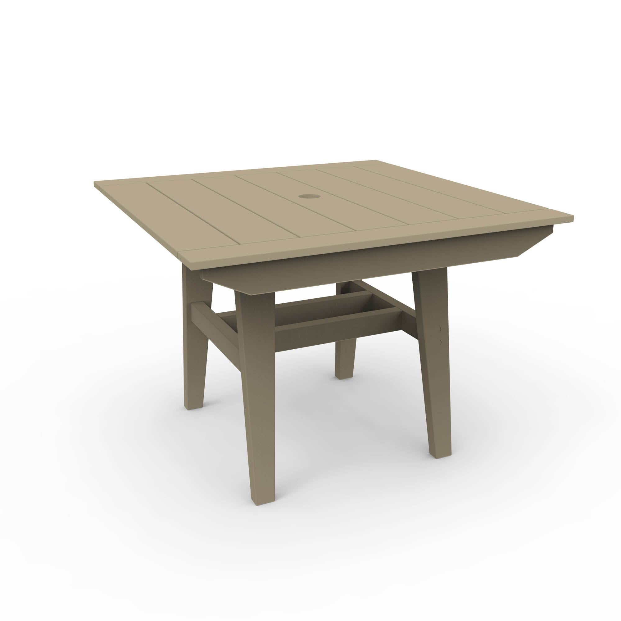 Seaside Casual MAD 40" x 40" Square Dining Table with Umbrella Hole