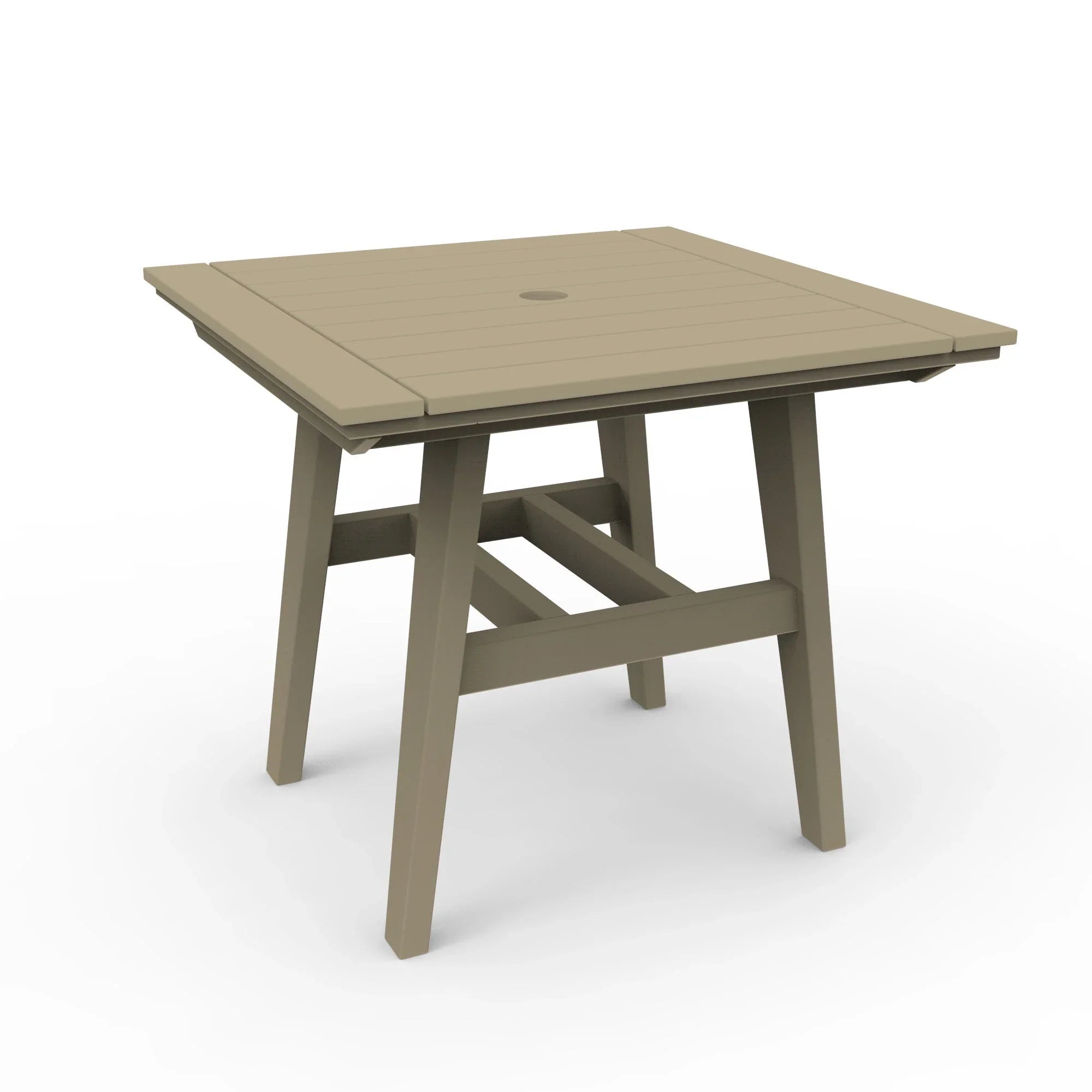 Seaside Casual MAD 33" x 33" Square Dining Table with Umbrella Hole