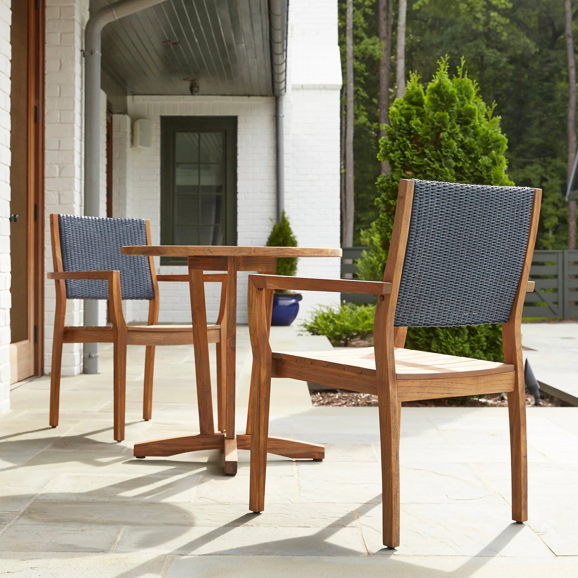 Lloyd Flanders Teak Round Bistro Table