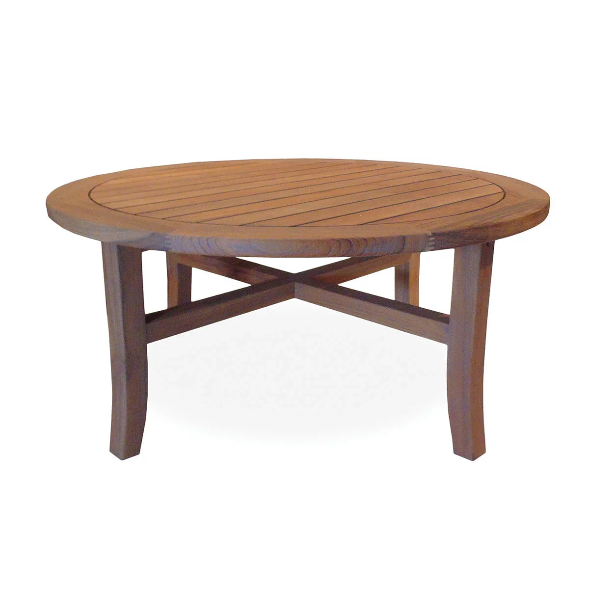 Lloyd Flanders Teak Round Cocktail Table