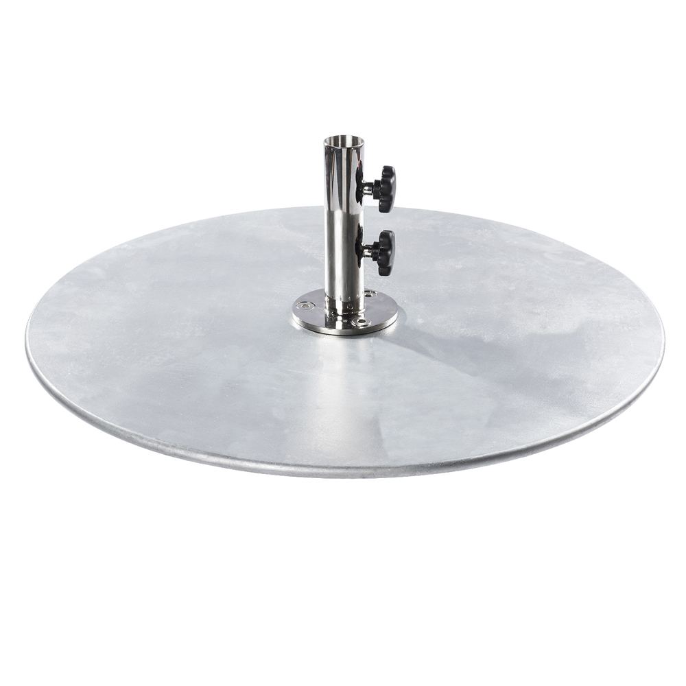 Galvanized Stackable 100 lb. Steel Plate Round Umbrella Base