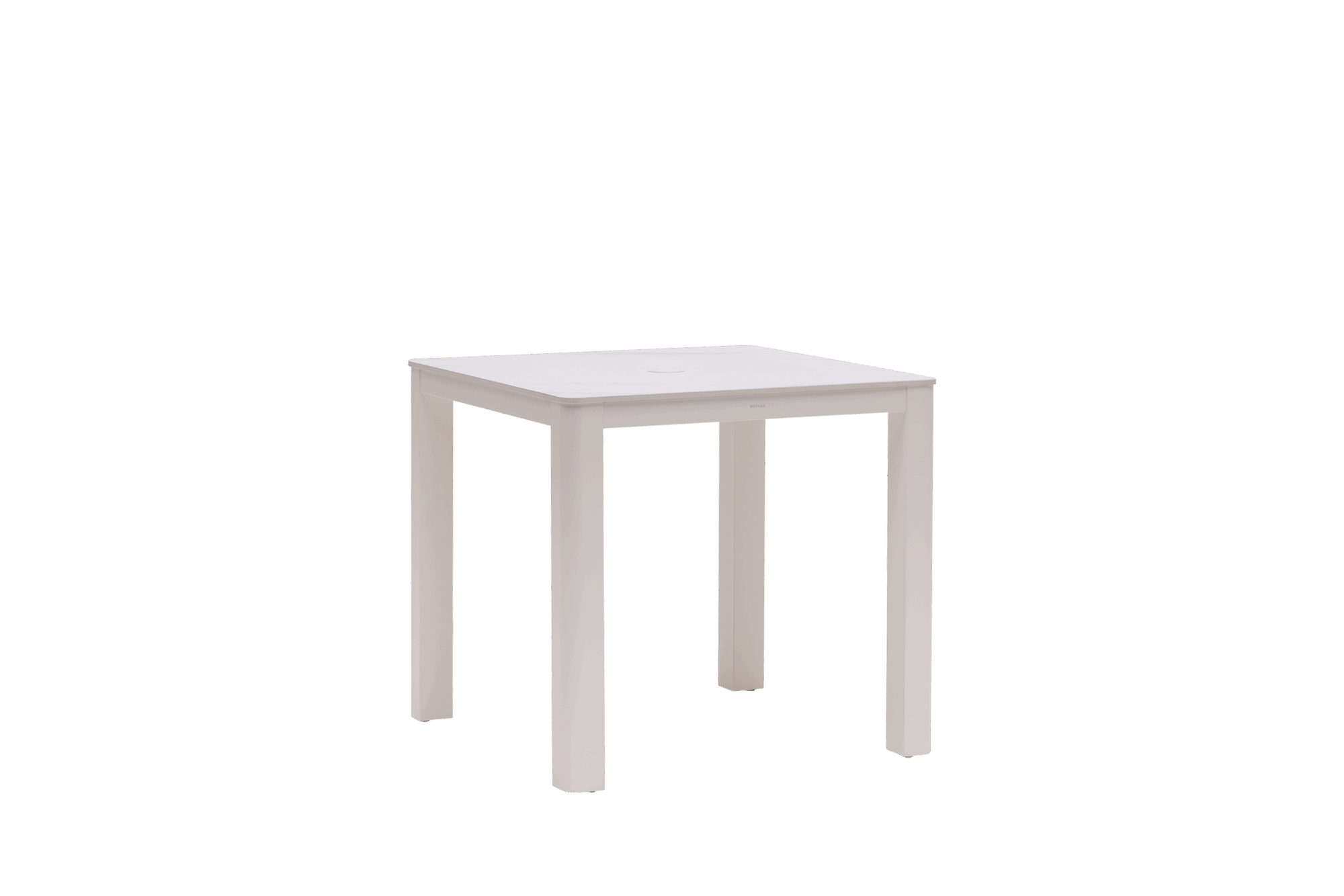 Hampshire 32" Square Dining Table with Umbrella Hole - Glacier White/White