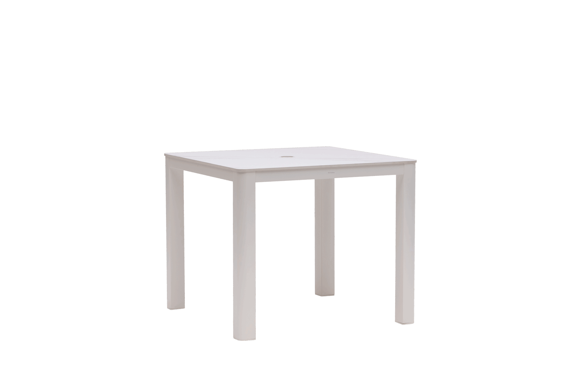 New Miami Lakes Hampshire 35" Square Dining Table with Umbrella Hole - Glacier White/White