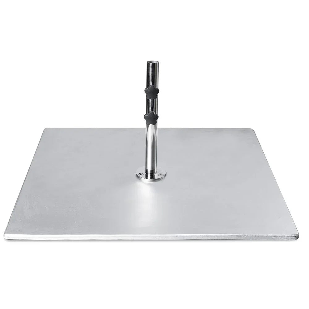 Galvanized Stackable 200 lb. Steel Plate Square Umbrella Base w/ Optional Wheels