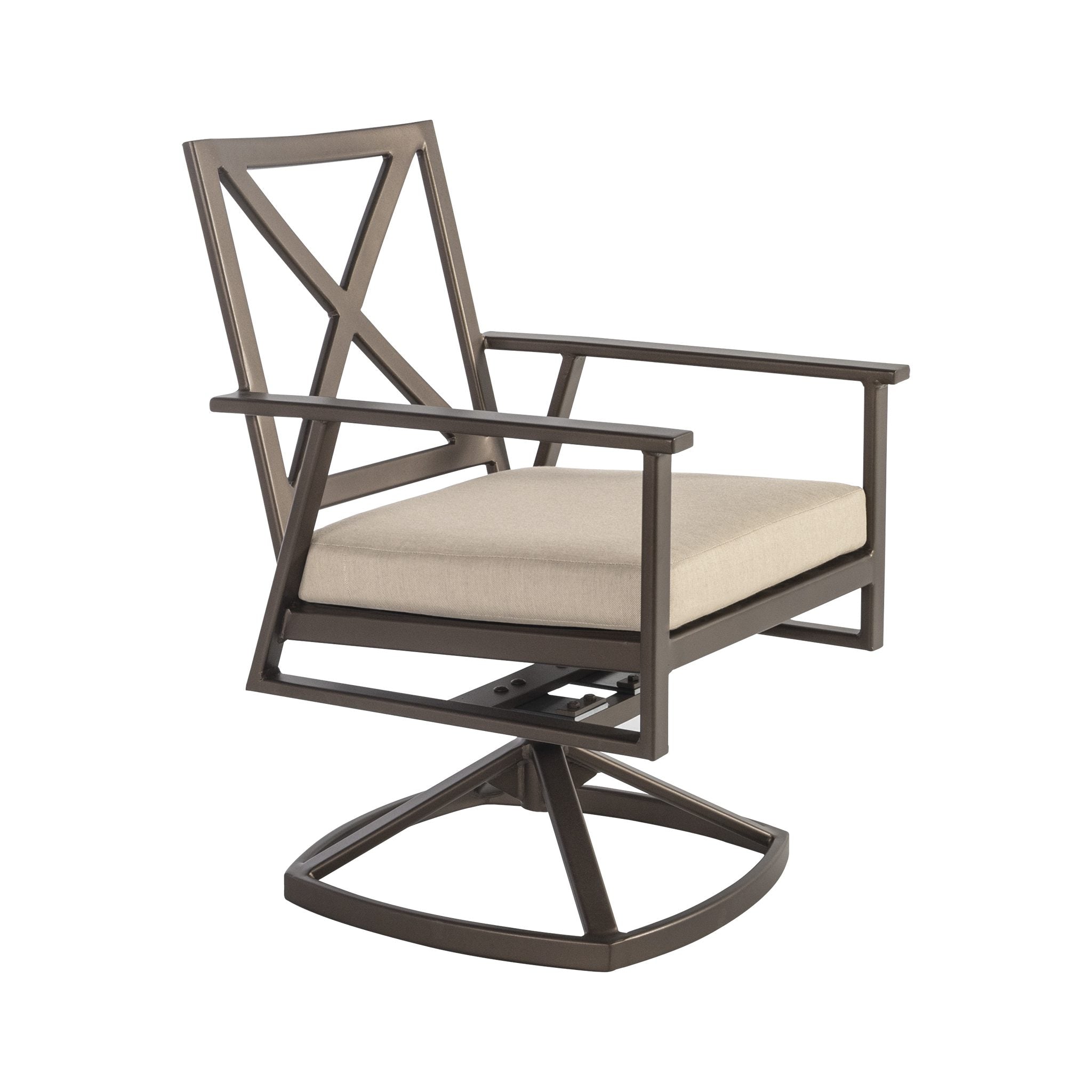 Marin Cushioned Swivel Rocker Dining Arm Chair