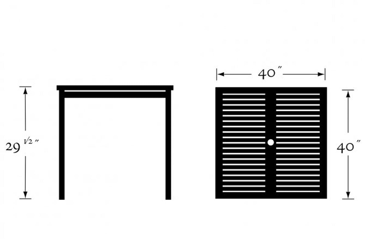 Travira 39" Square Dining Table dimensions
