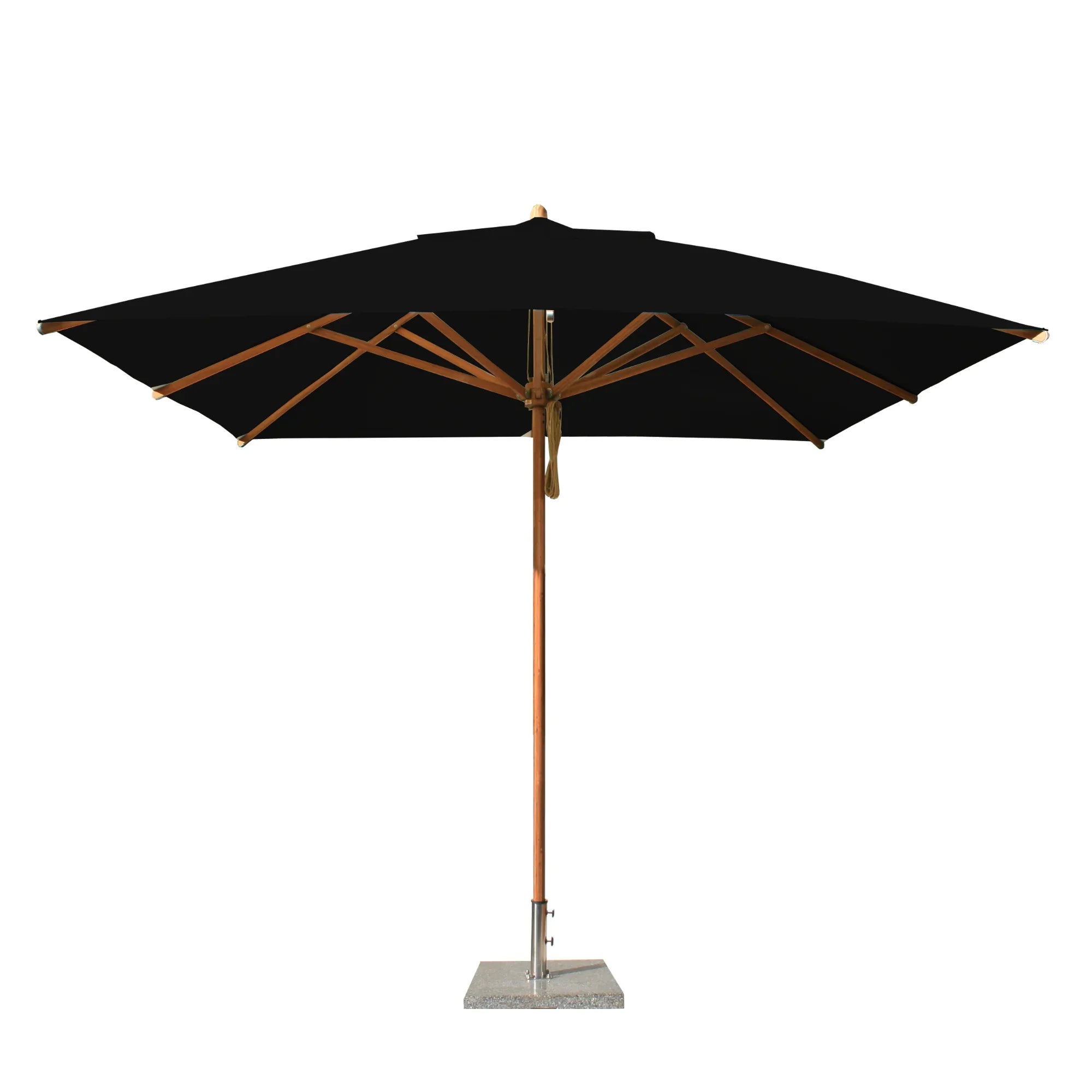 bamboo patio umbrella for sale Bambrella 10' Levante Market Umbrella Fabric: Black