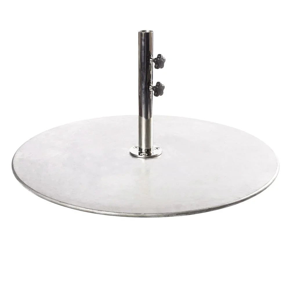 Galvanized Stackable 185 lb. Steel Plate Round Umbrella Base