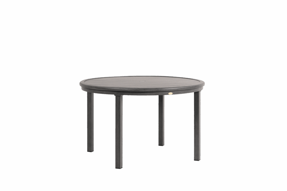 Canbria 48" Round Dining Table with Umbrella Hole - Rusty Umber