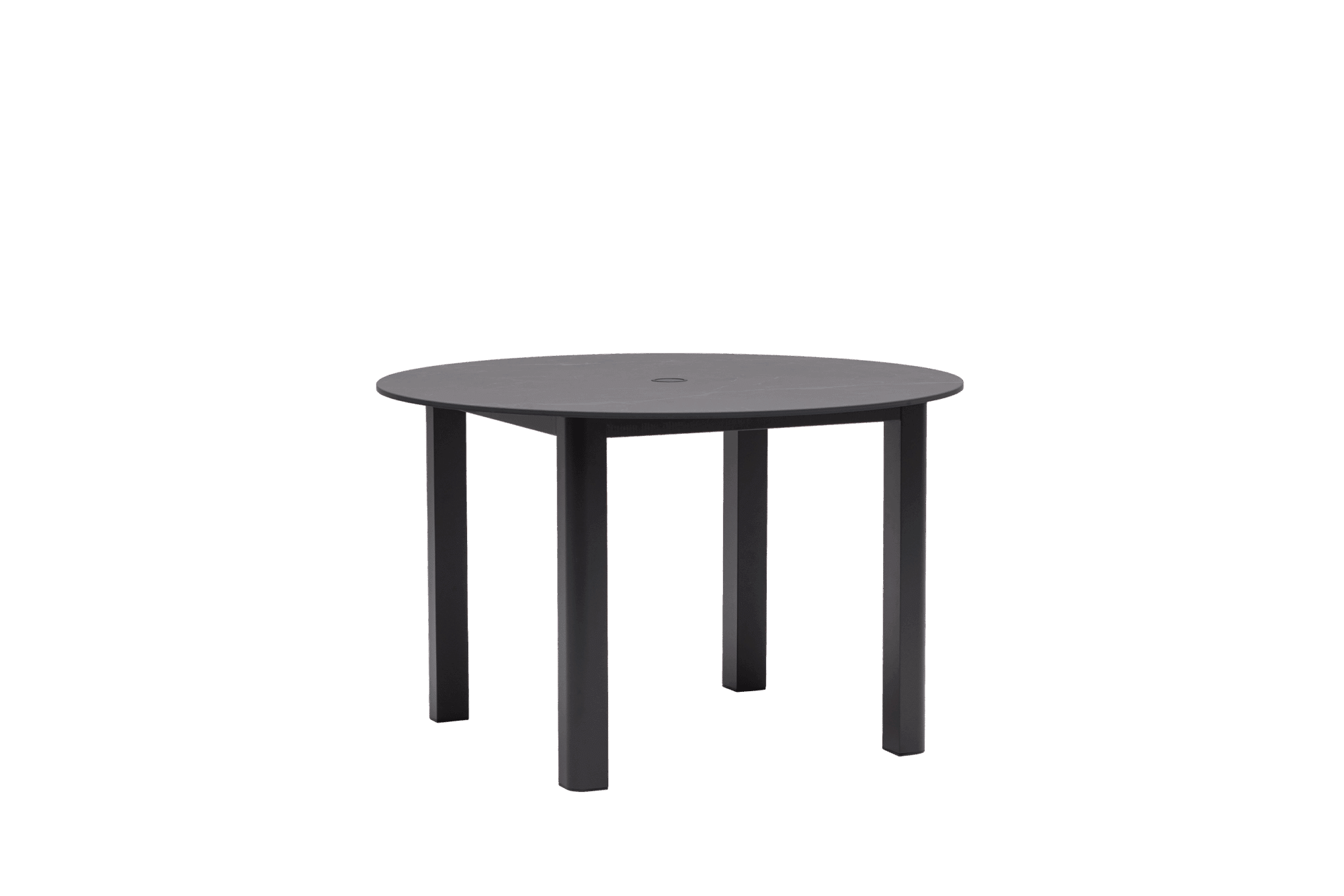 Gemelli Hampshire 48" Round Dining Table with Umbrella Hole - Pietra Grey/Diva Night