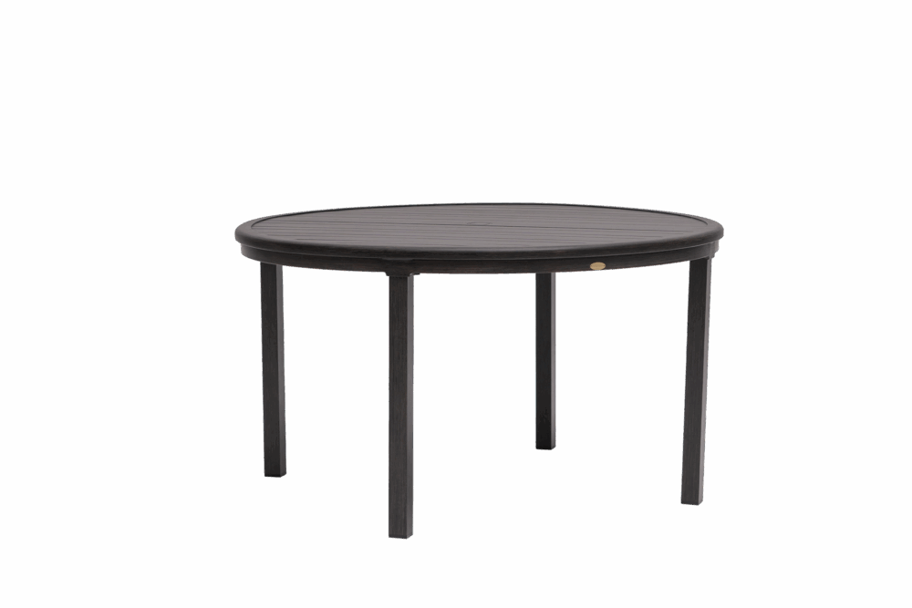 Canbria 54" Round Dining Table with Umbrella Hole - Rusty Umber