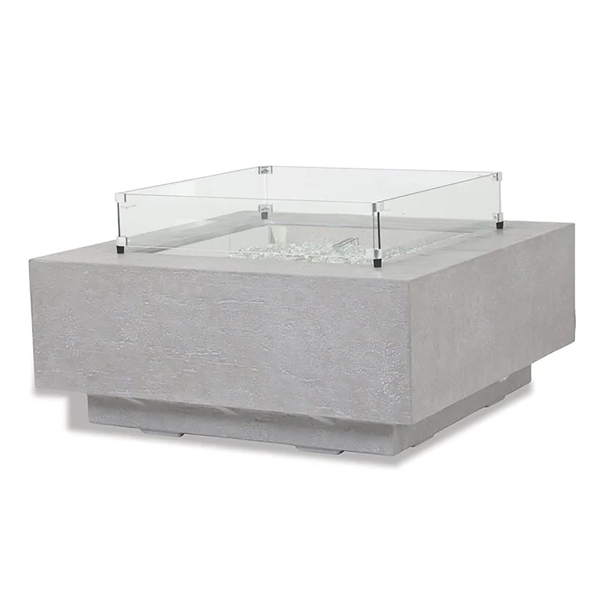 Sunset West Square Fire Table Glass Surround
