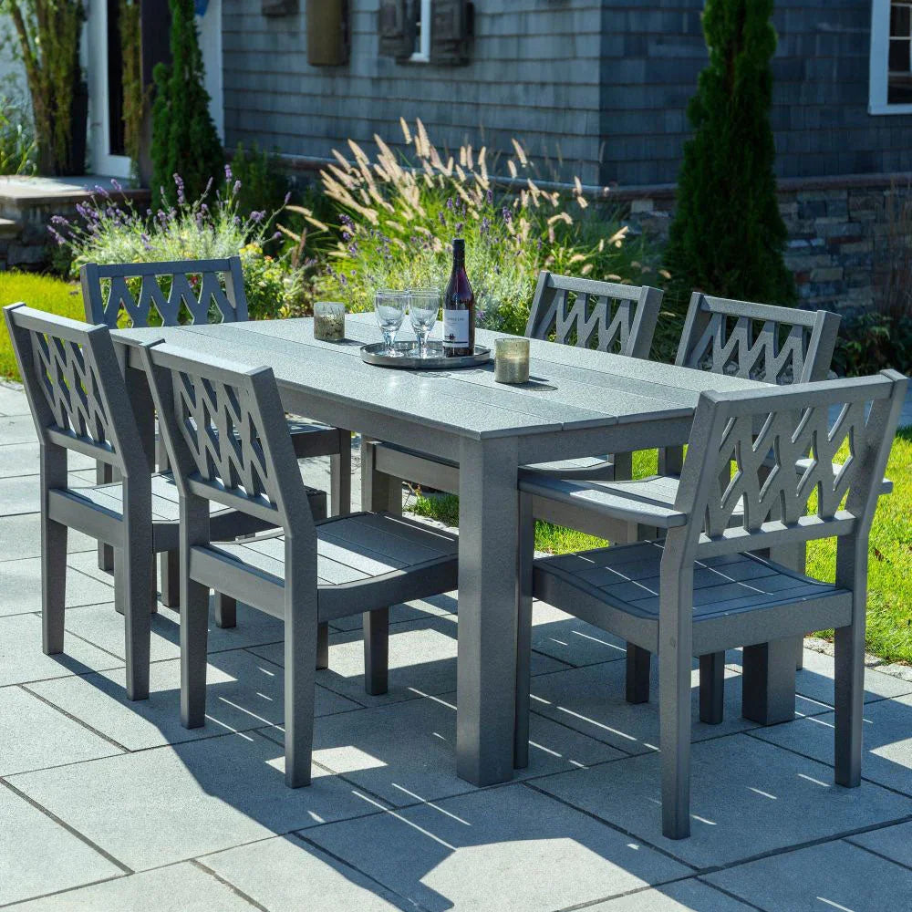 Seaside Casual Greenwich Dining Arm Chair with Diamond Back