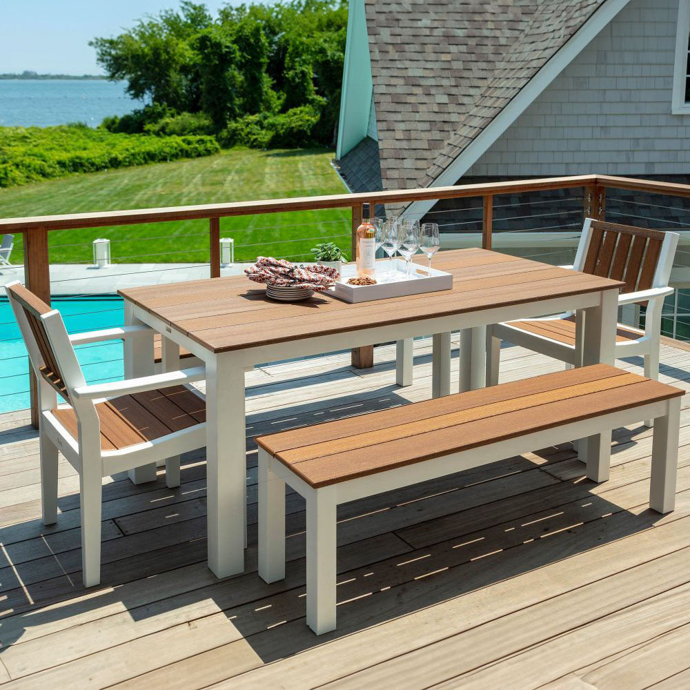 Seaside Casual Greenwich 80" Slatted Dining Bench