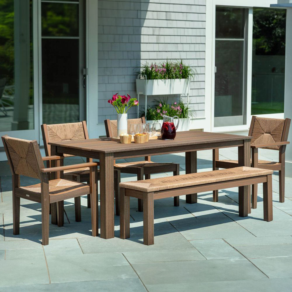 Seaside Casual Greenwich 80" Woven Dining Bench