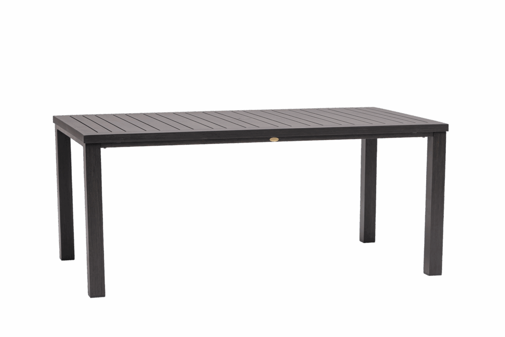 Canbria 84.25" x 44.25" Rectangular Dining Table with Umbrella Hole - Rusty Umber