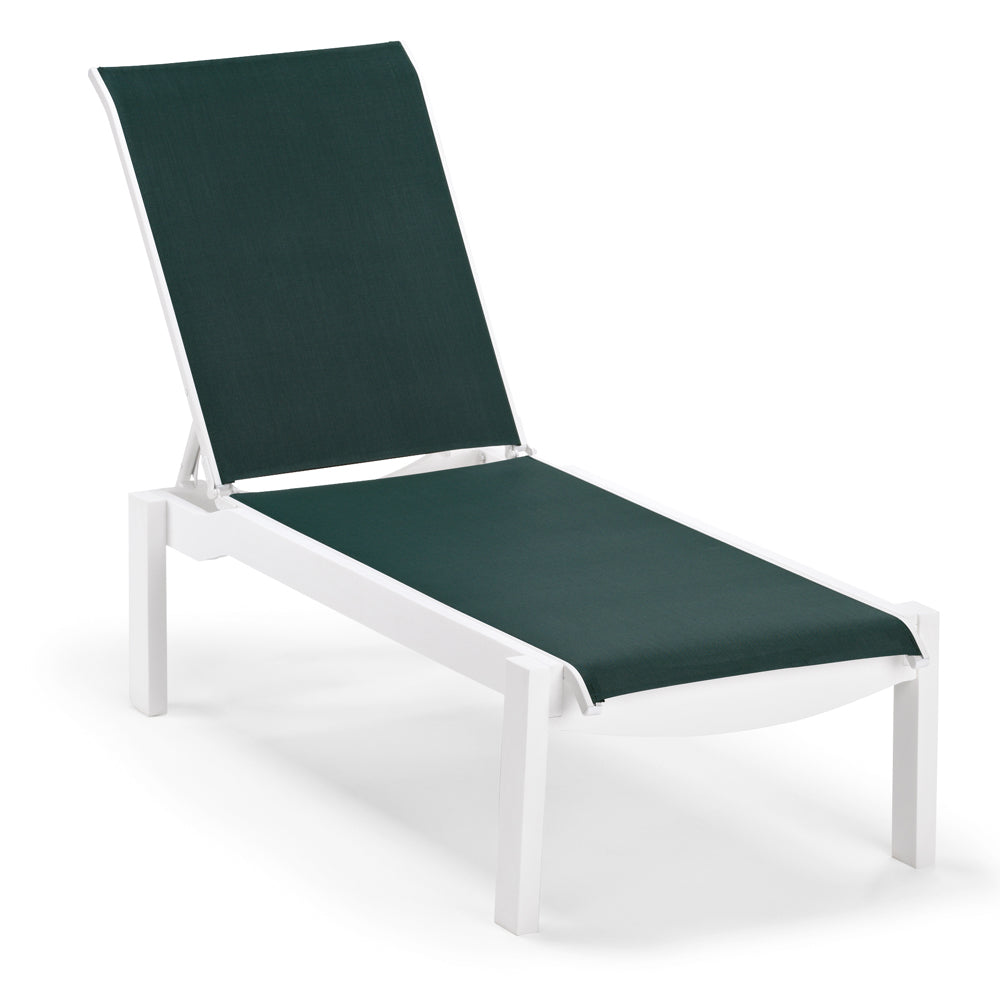 Telescope Casual Leeward MGP Sling Stacking Chaise Lounge with Wheels