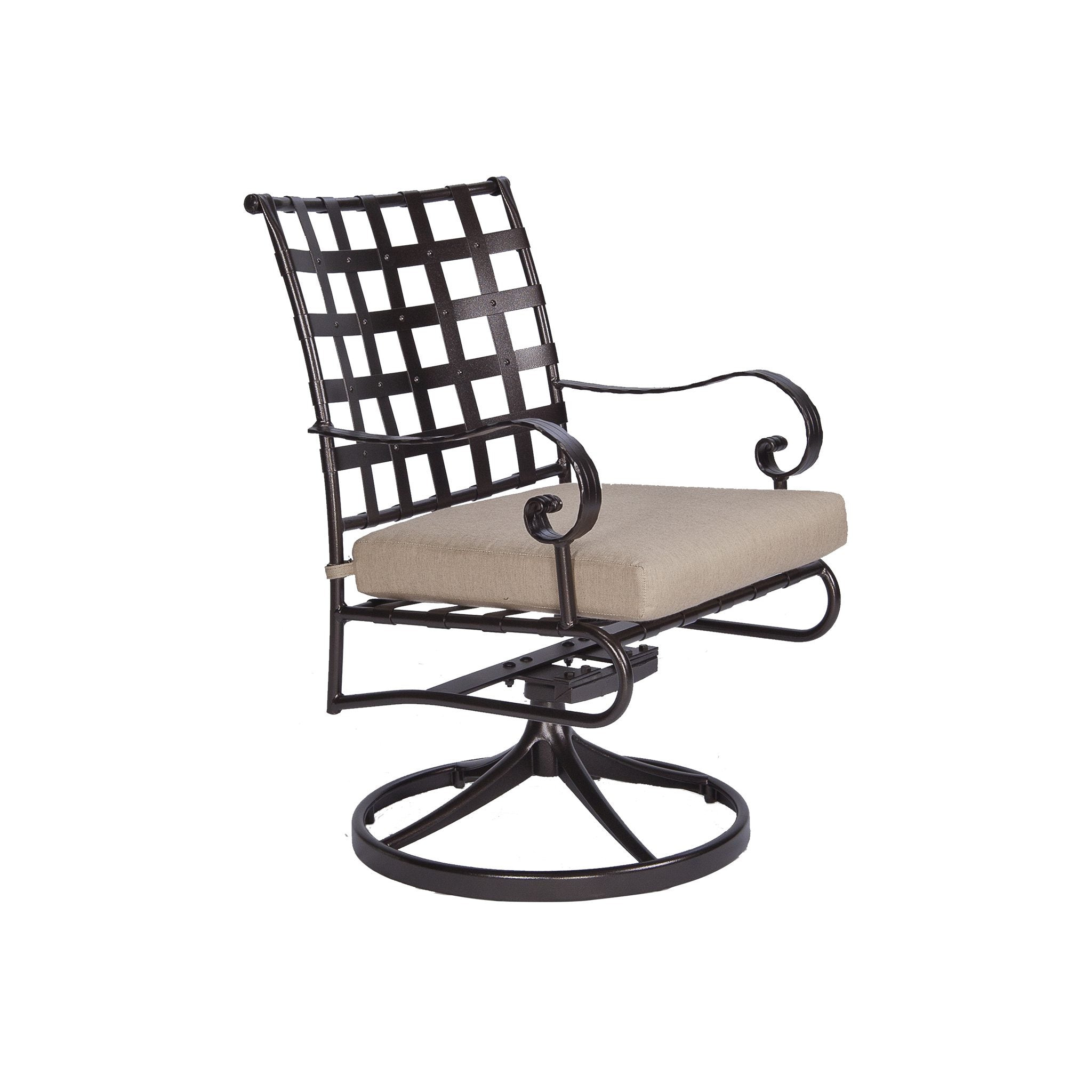 Classico-W Cushioned Swivel Rocker Dining Arm Chair