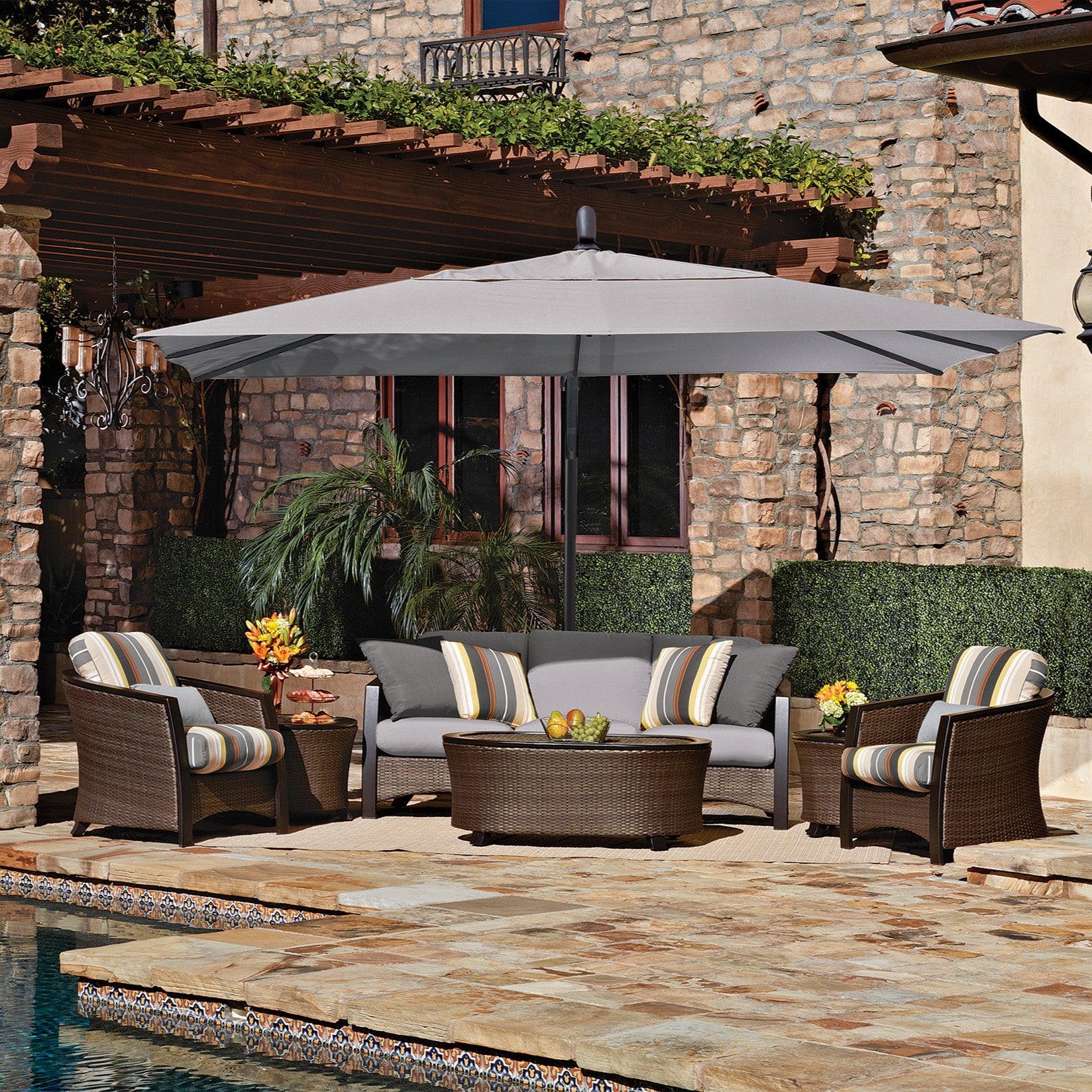 AKZ PLUS 10' x 13' Rectangular Cantilever Umbrella