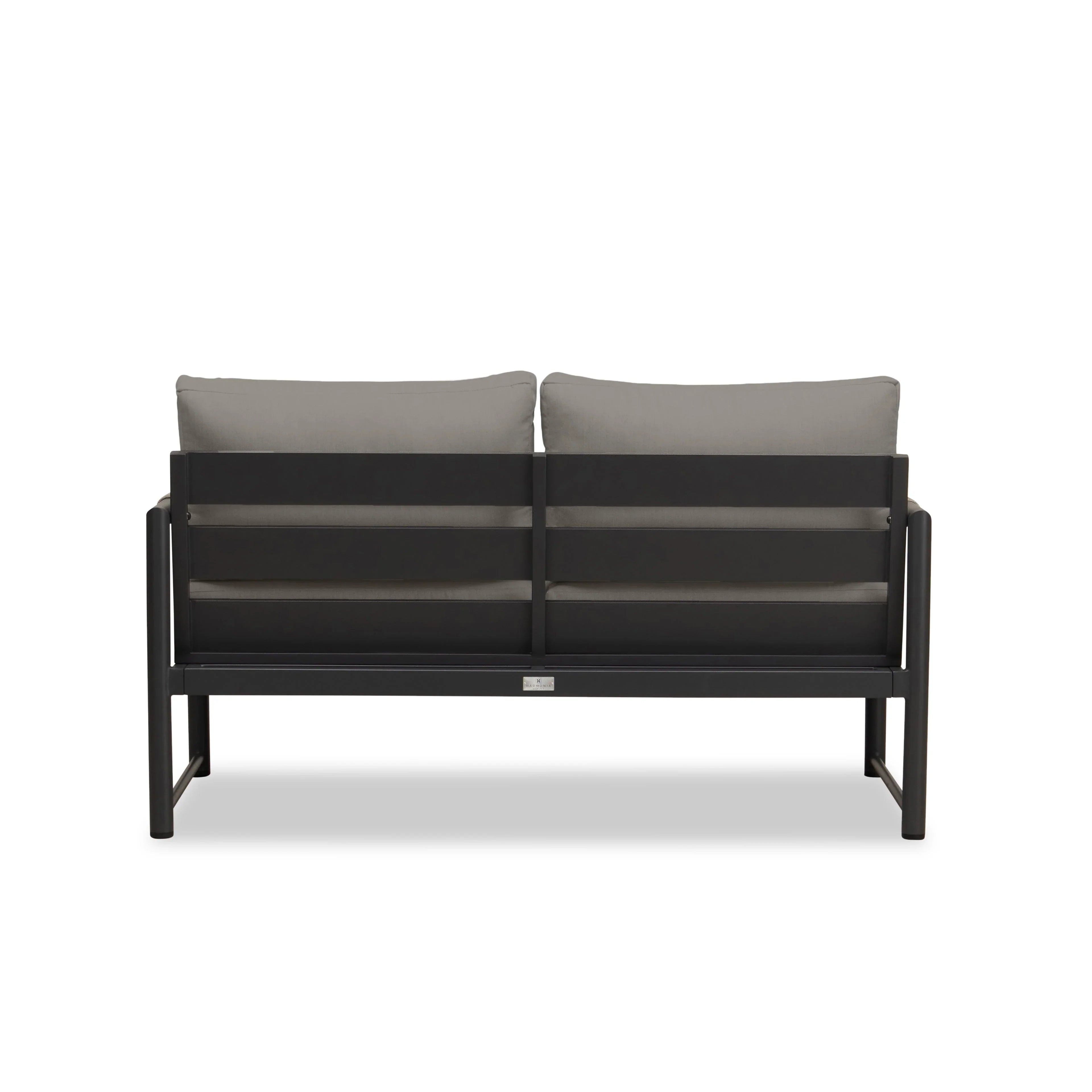 Alto Loveseat#Finish_Black#Fabric_Canvas Charcoal