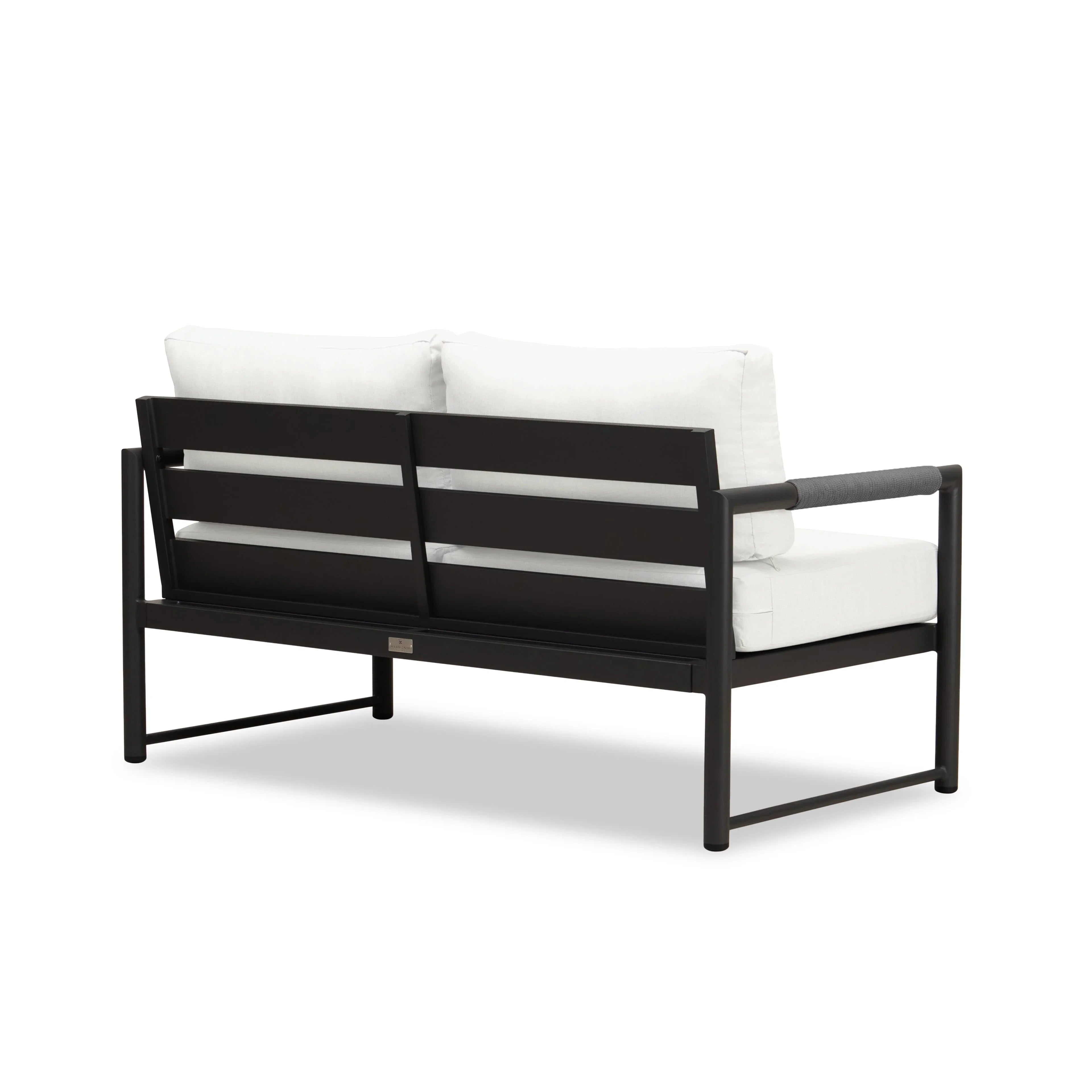 Alto Loveseat#Finish_Black#Fabric_Canvas Natural