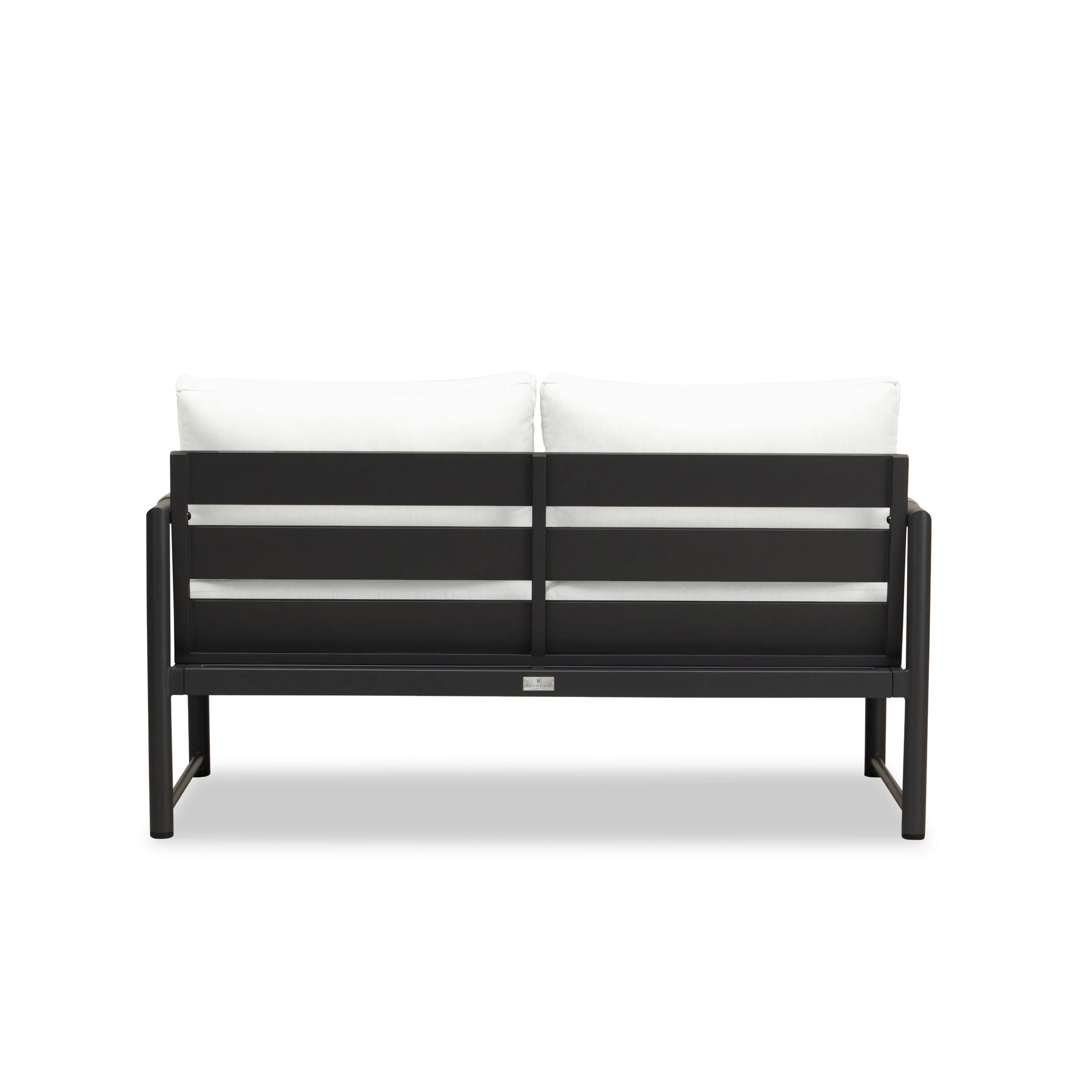 Alto Loveseat#Finish_Black#Fabric_Canvas Natural