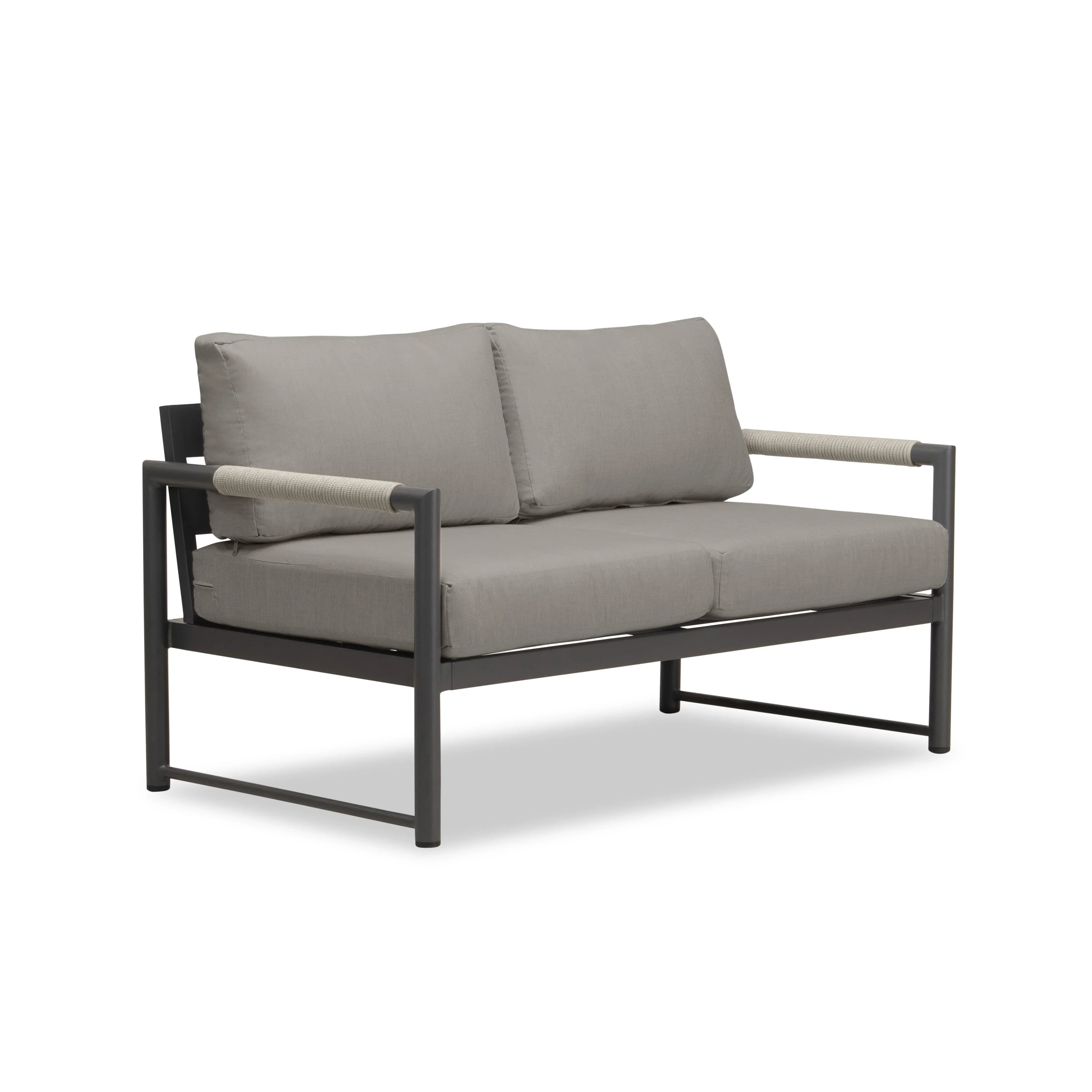 Alto Loveseat#Finish_Slate#Fabric_Canvas Charcoal