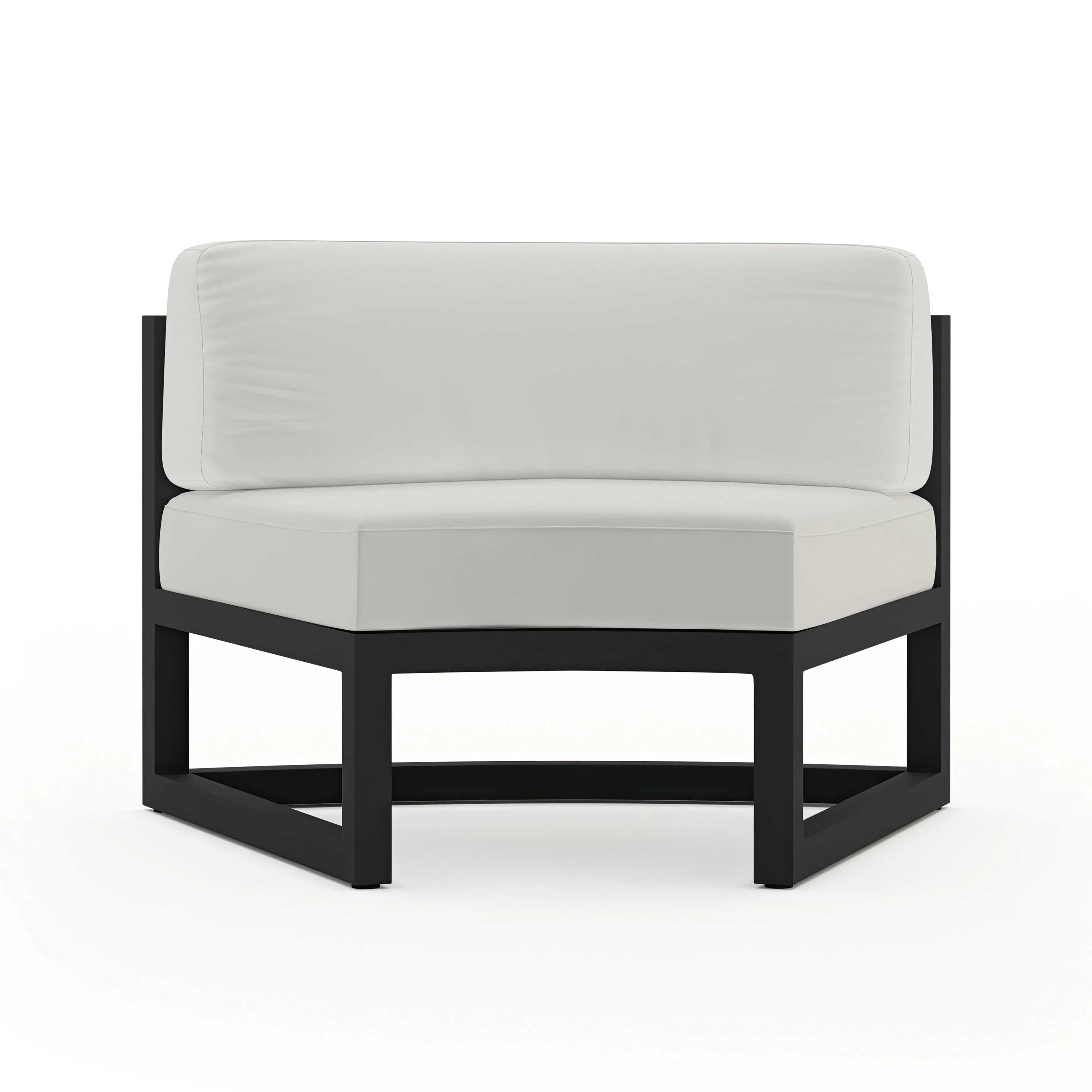 Avion Aluminum Curve Seat (Set of 2)#Finish_Black#Fabric_Canvas Natural
