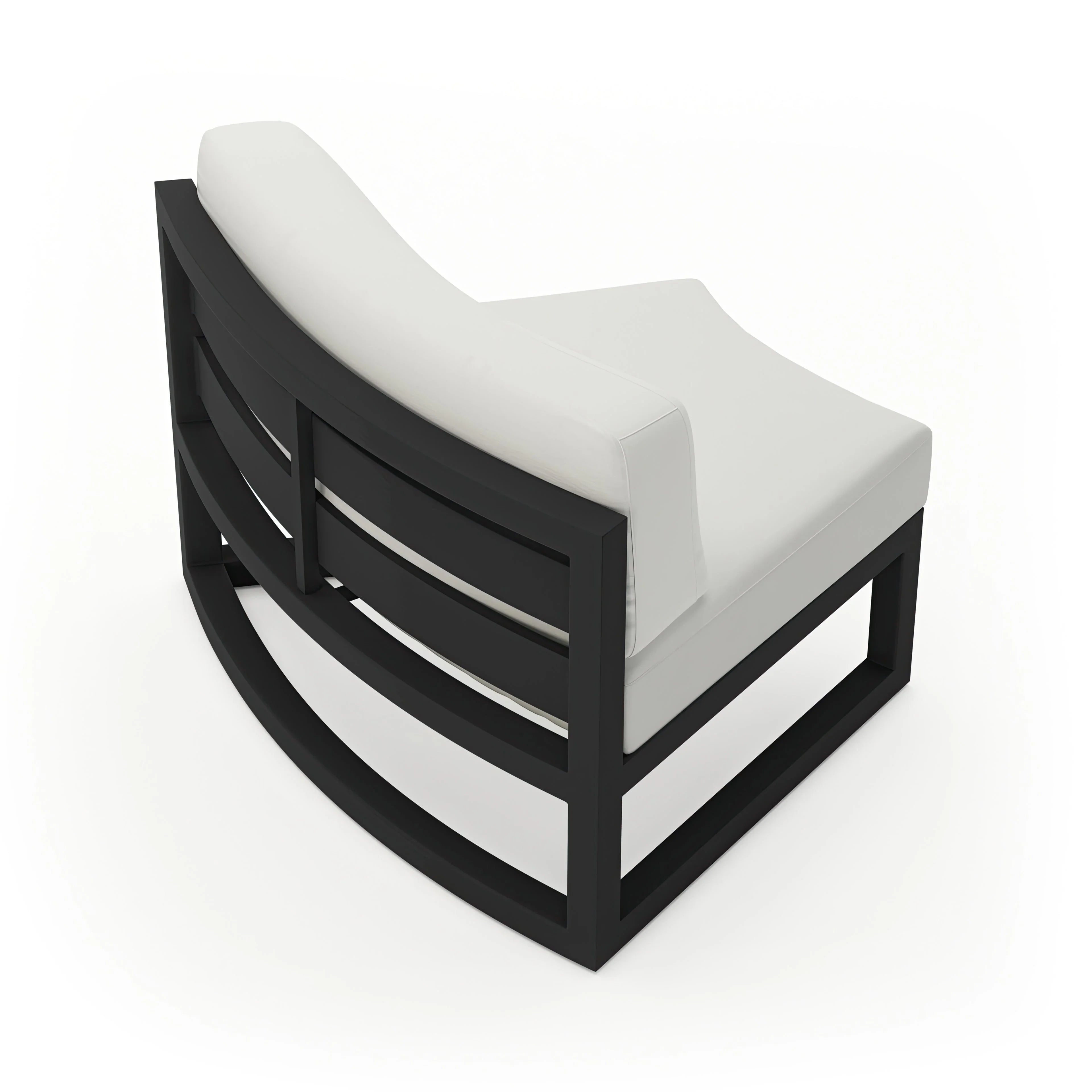 Avion Aluminum Curve Seat (Set of 2)#Finish_Black#Fabric_Canvas Natural