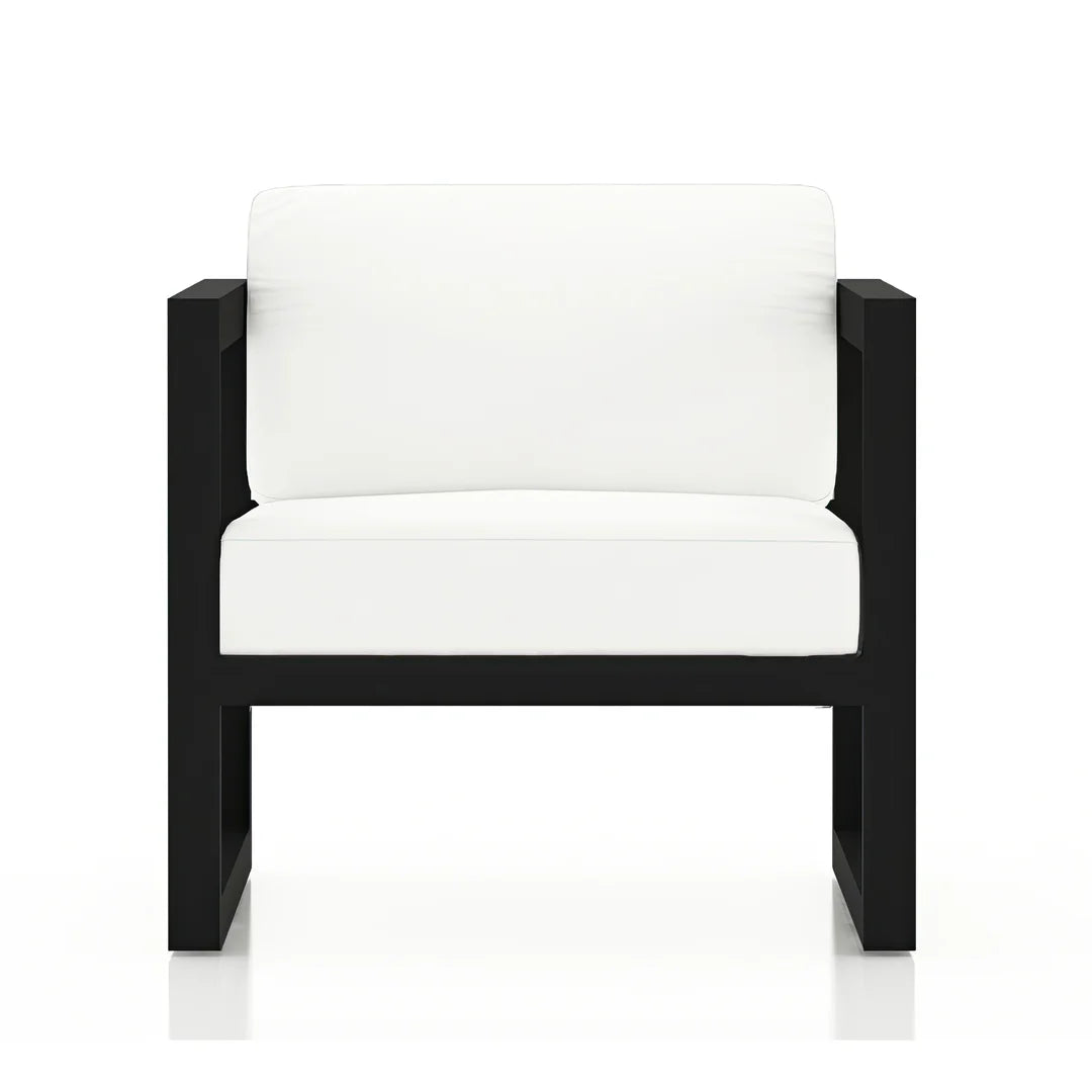 Avion Classic 4 Piece Aluminum Loveseat Set#Finish_Black#Fabric_Canvas Natural