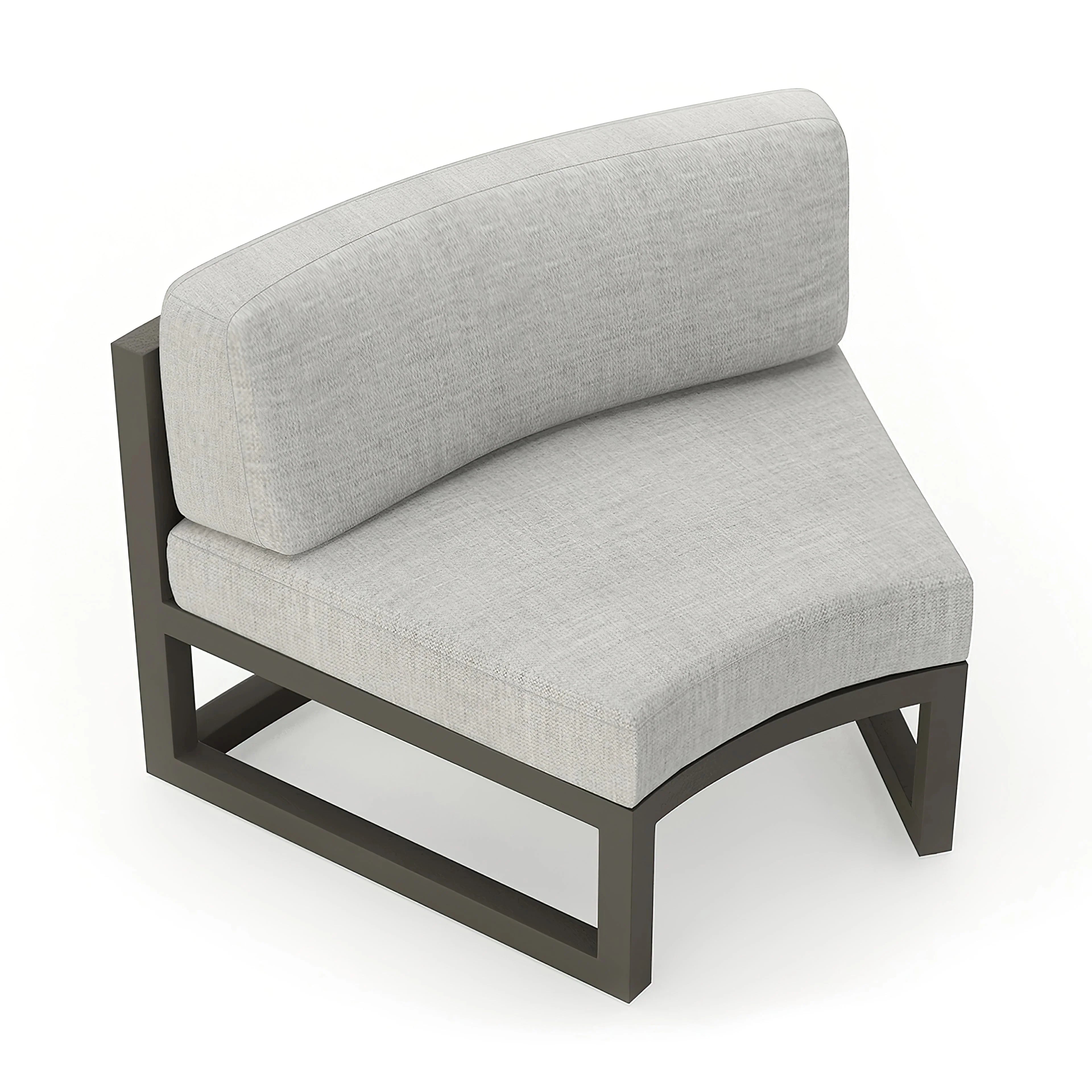 Avion Aluminum Curve Seat (Set of 2)#Finish_Slate#Fabric_Cast Silver