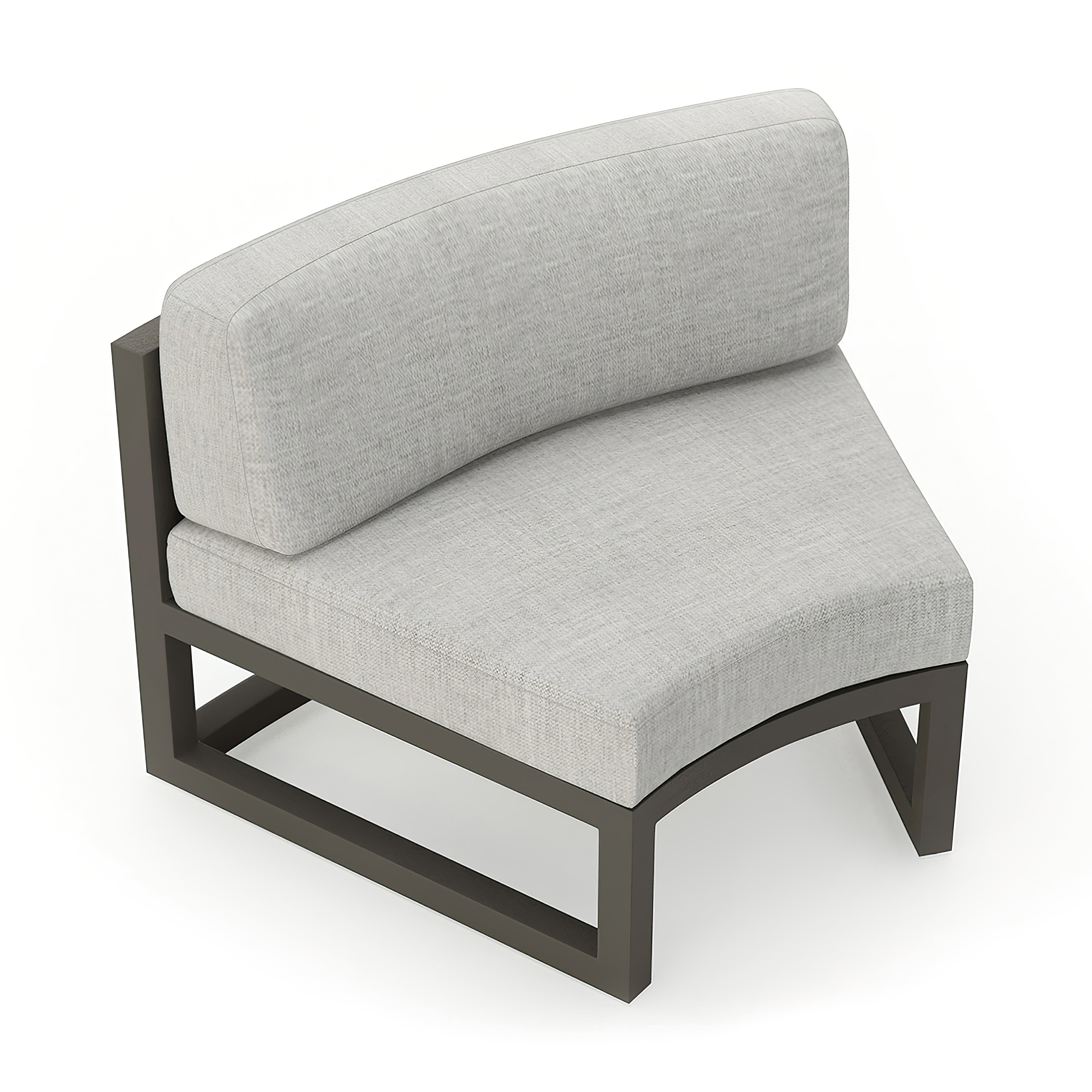 Avion Aluminum Curve Seat (Set of 2)#Finish_Slate#Fabric_Cast Silver