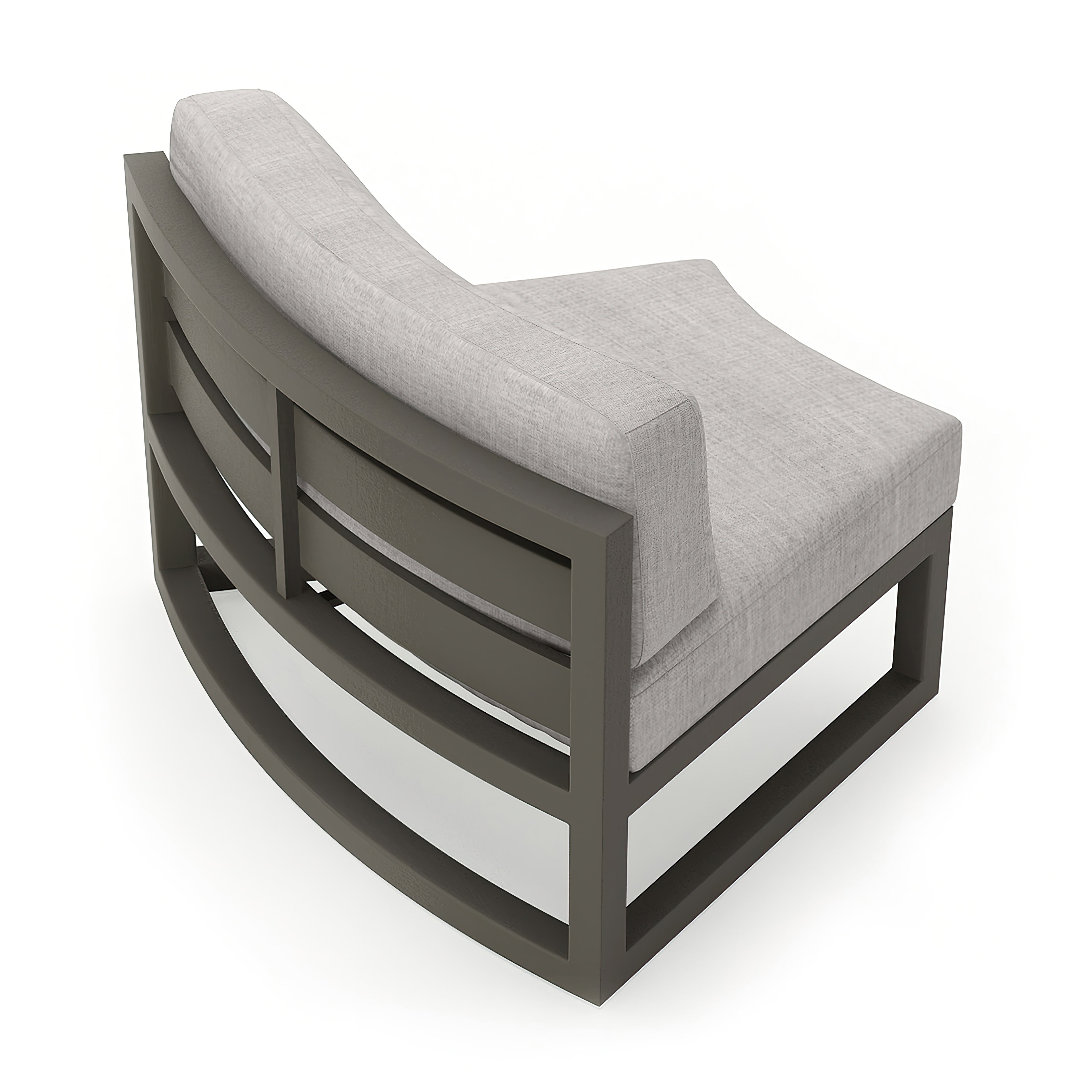 Avion Aluminum Curve Seat (Set of 2)#Finish_Slate#Fabric_Cast Silver