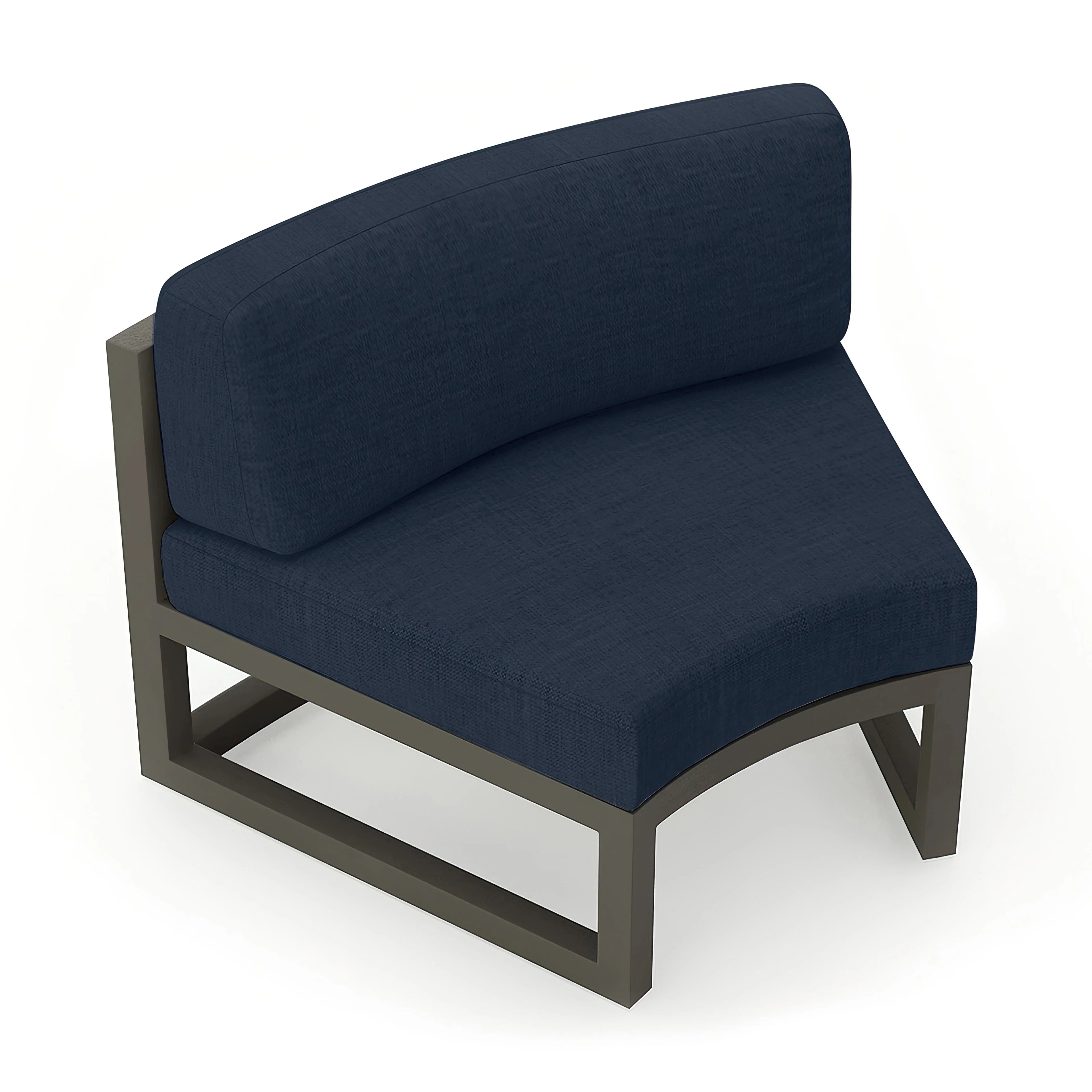 Avion Aluminum Curve Seat (Set of 2)#Finish_Slate#Fabric_Spectrum Indigo