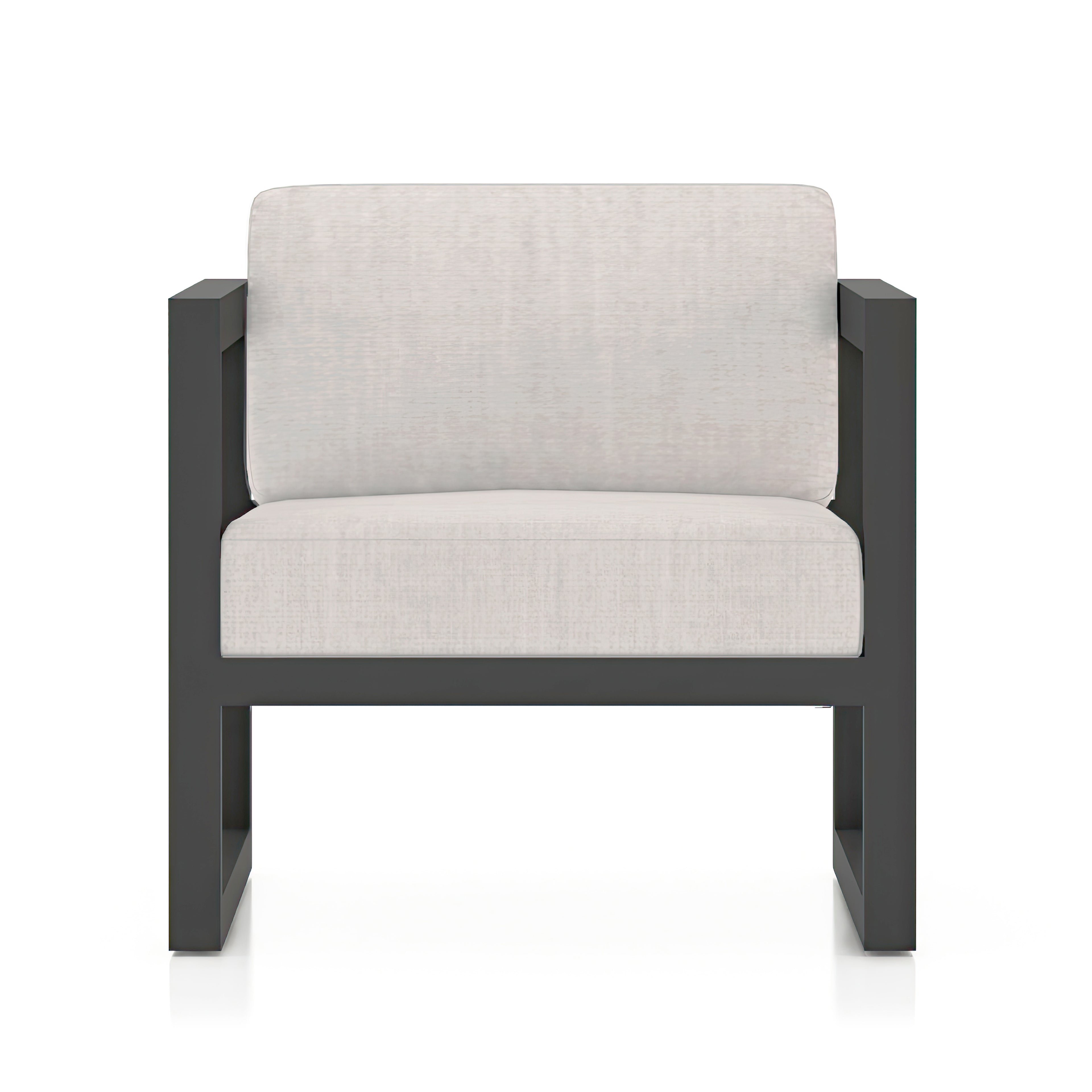 Avion Classic 3 Piece Aluminum Sofa Set#Finish_Slate#Fabric_Cast Silver