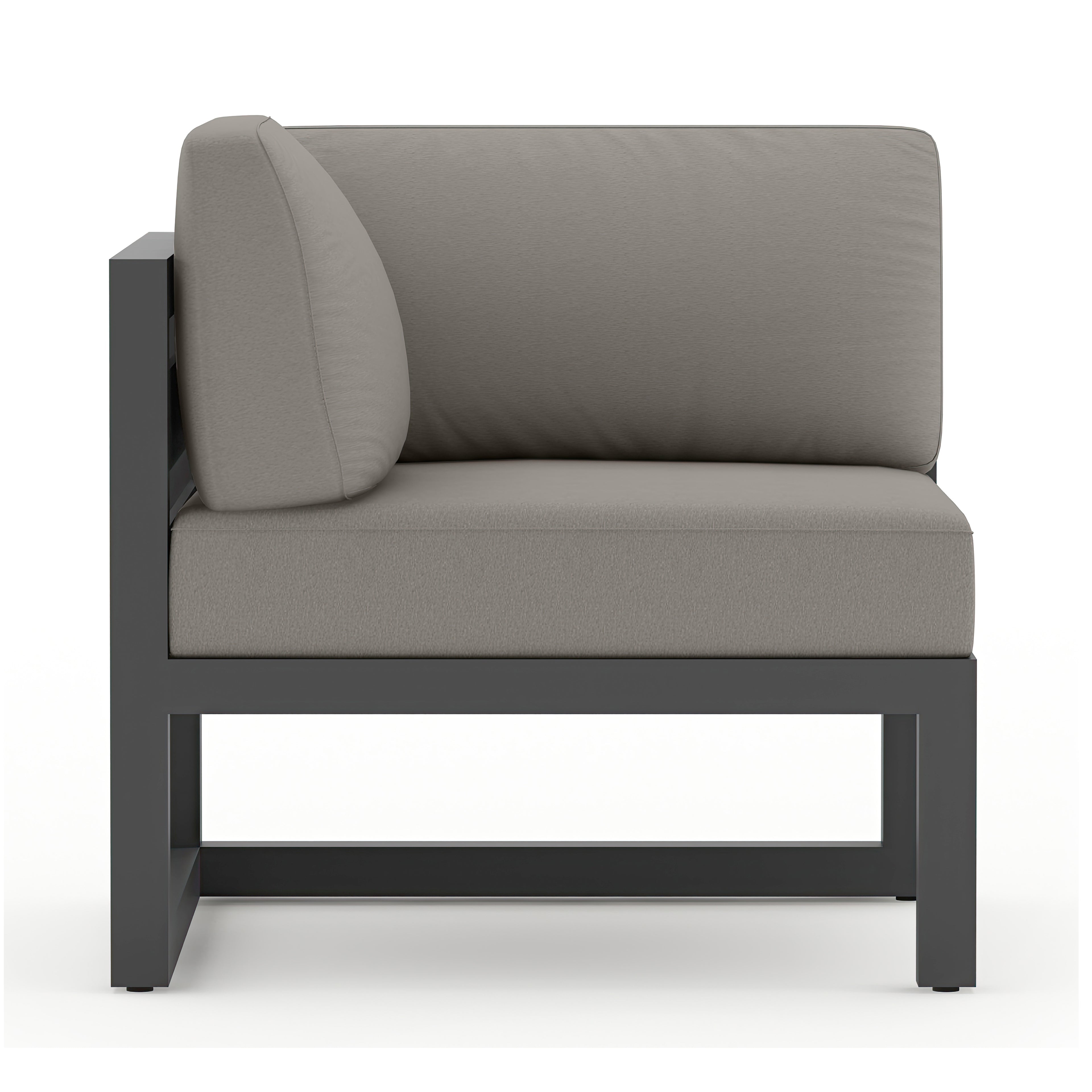 Avion Classic 5 Piece Aluminum Sectional Set#Finish_Slate#Fabric_Canvas Charcoal