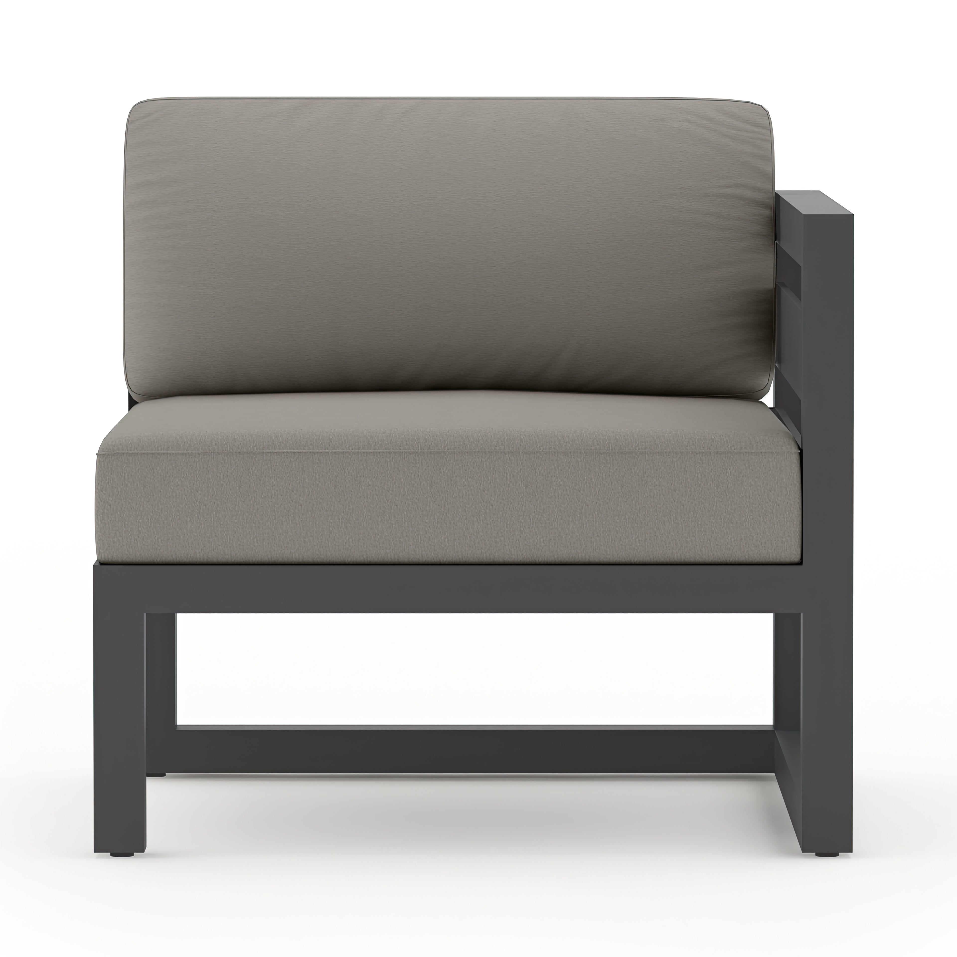 Avion Classic 5 Piece Aluminum Sectional Set#Finish_Slate#Fabric_Canvas Charcoal