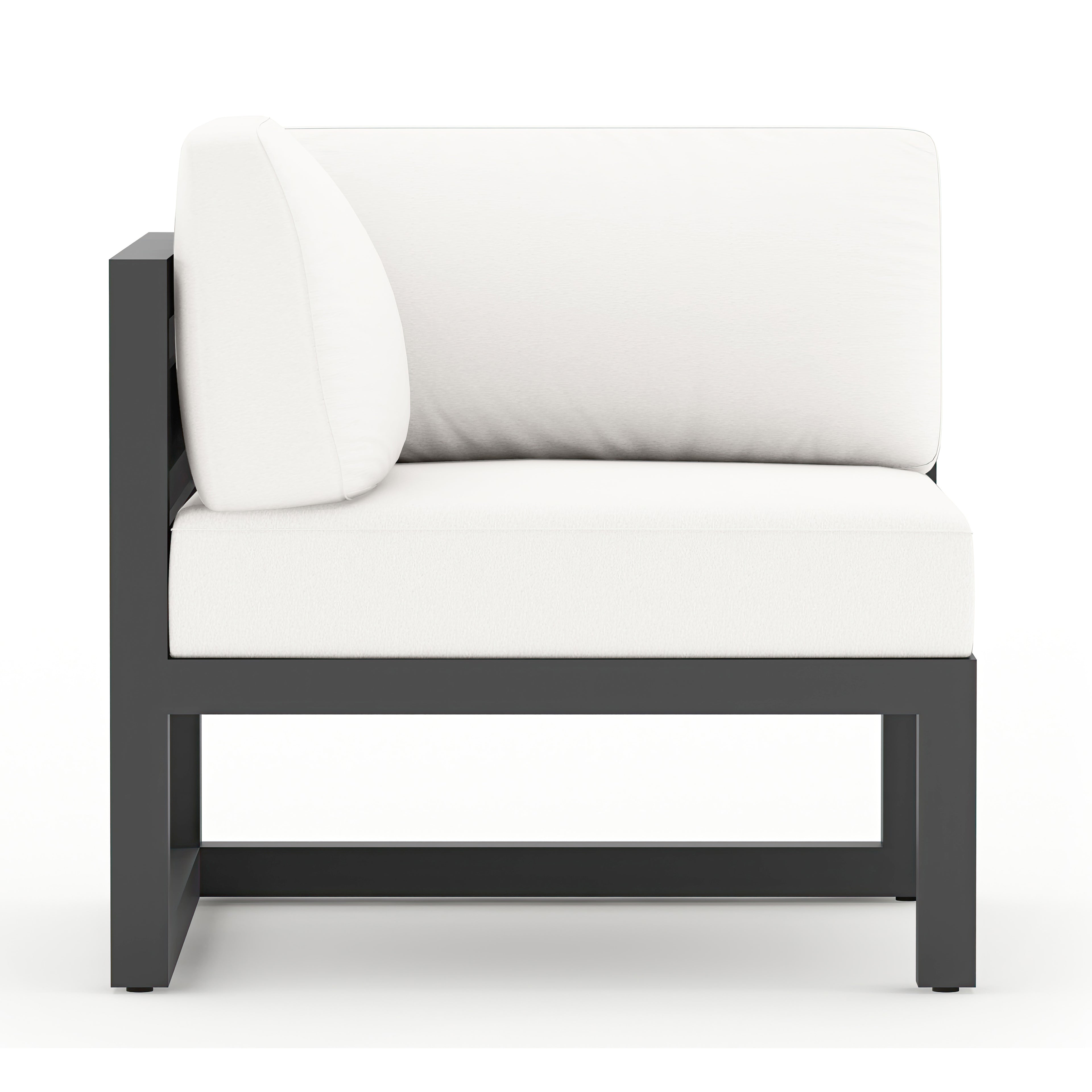 Avion Classic 5 Piece Aluminum Sectional Set#Finish_Slate#Fabric_Canvas Natural