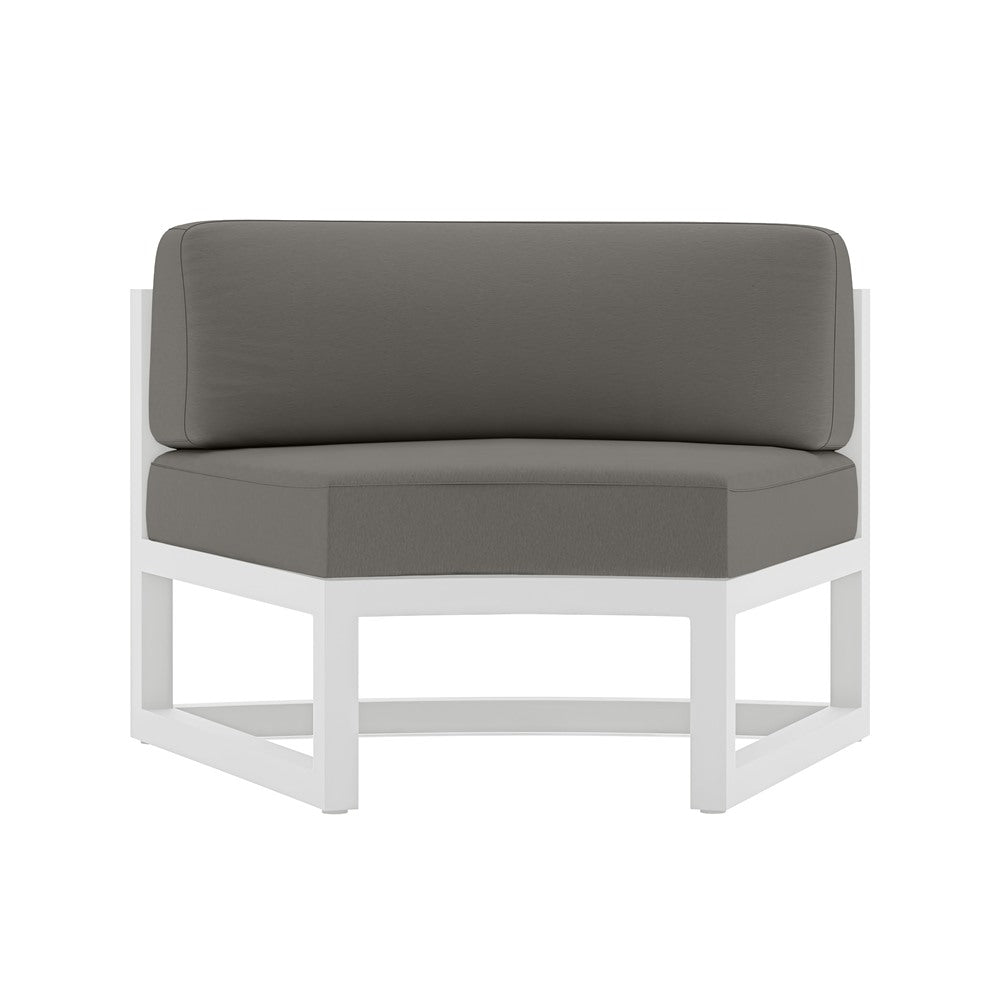 Avion Aluminum Curve Seat (Set of 2)#Finish_White#Fabric_Canvas Charcoal