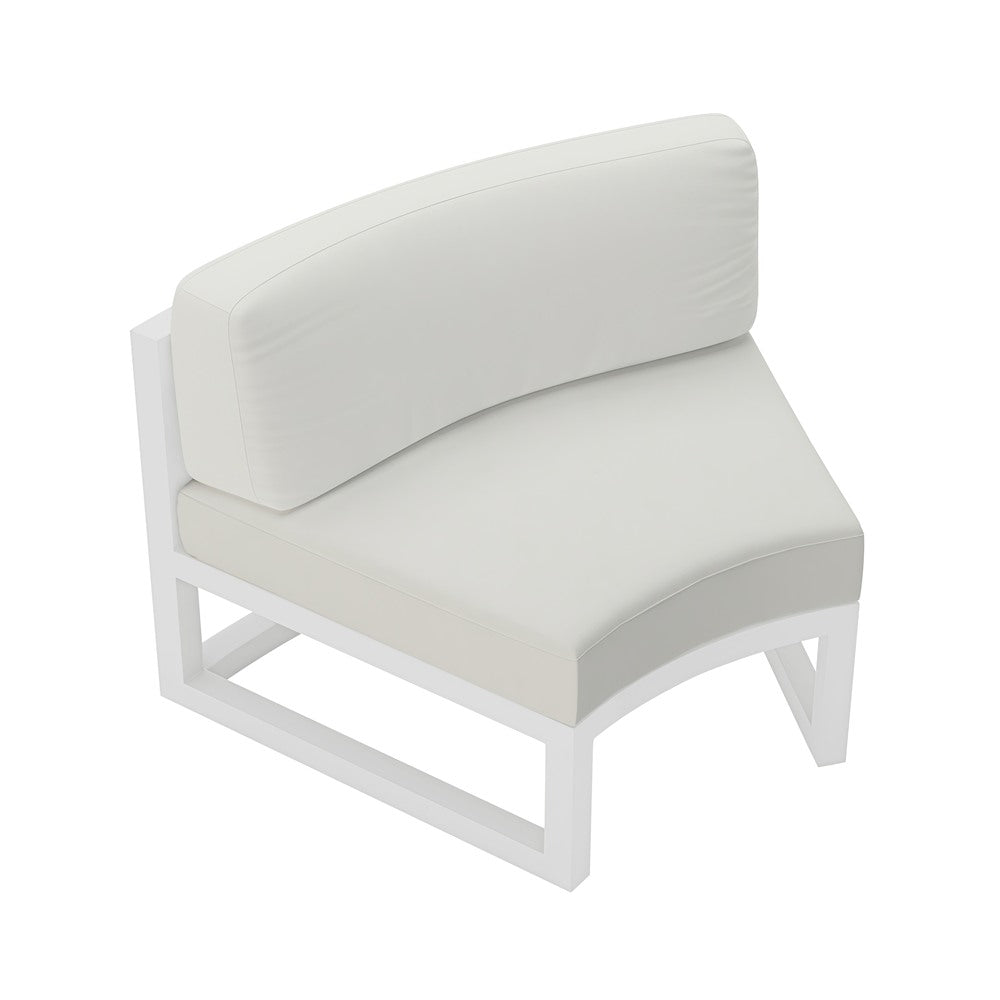 Avion Aluminum Curve Seat (Set of 2)#Finish_White#Fabric_Canvas Natural