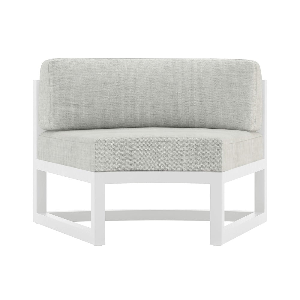 Avion Aluminum Curve Seat (Set of 2)#Finish_White#Fabric_Cast Silver