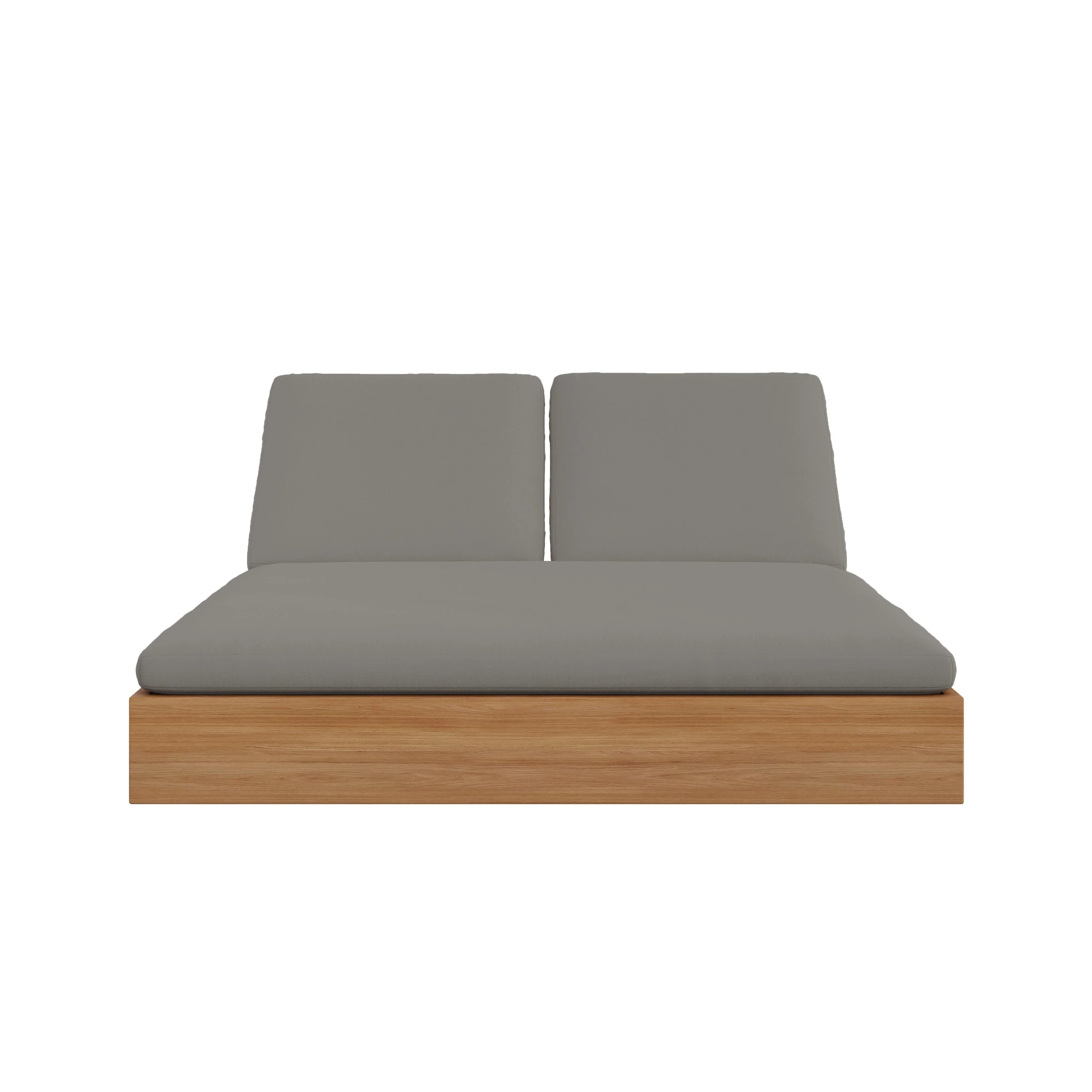 Beja Double Sunbed#Finish_Natural Sanded#Fabric_Canvas Charcoal