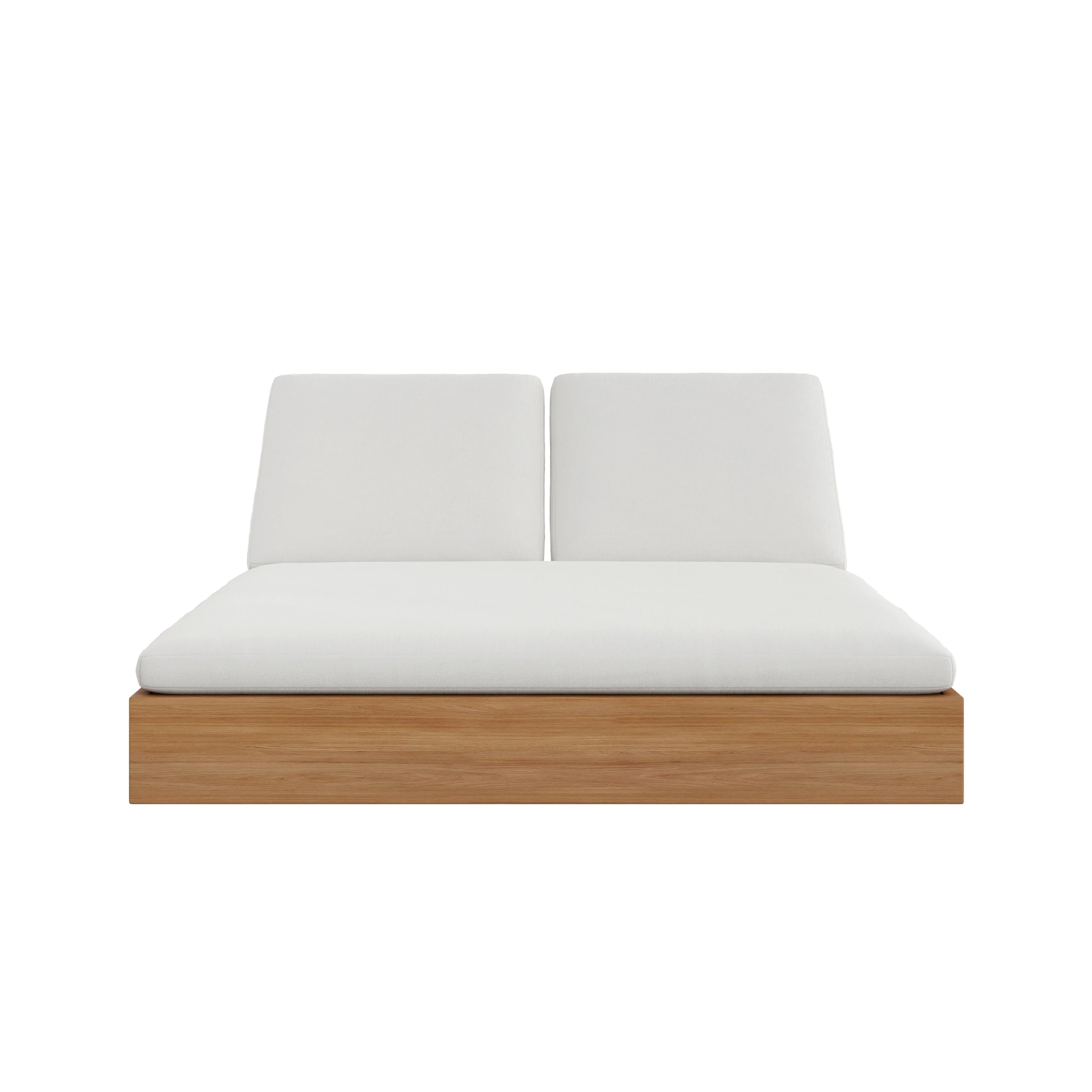 Beja Double Sunbed#Finish_Natural Sanded#Fabric_Cast Silver